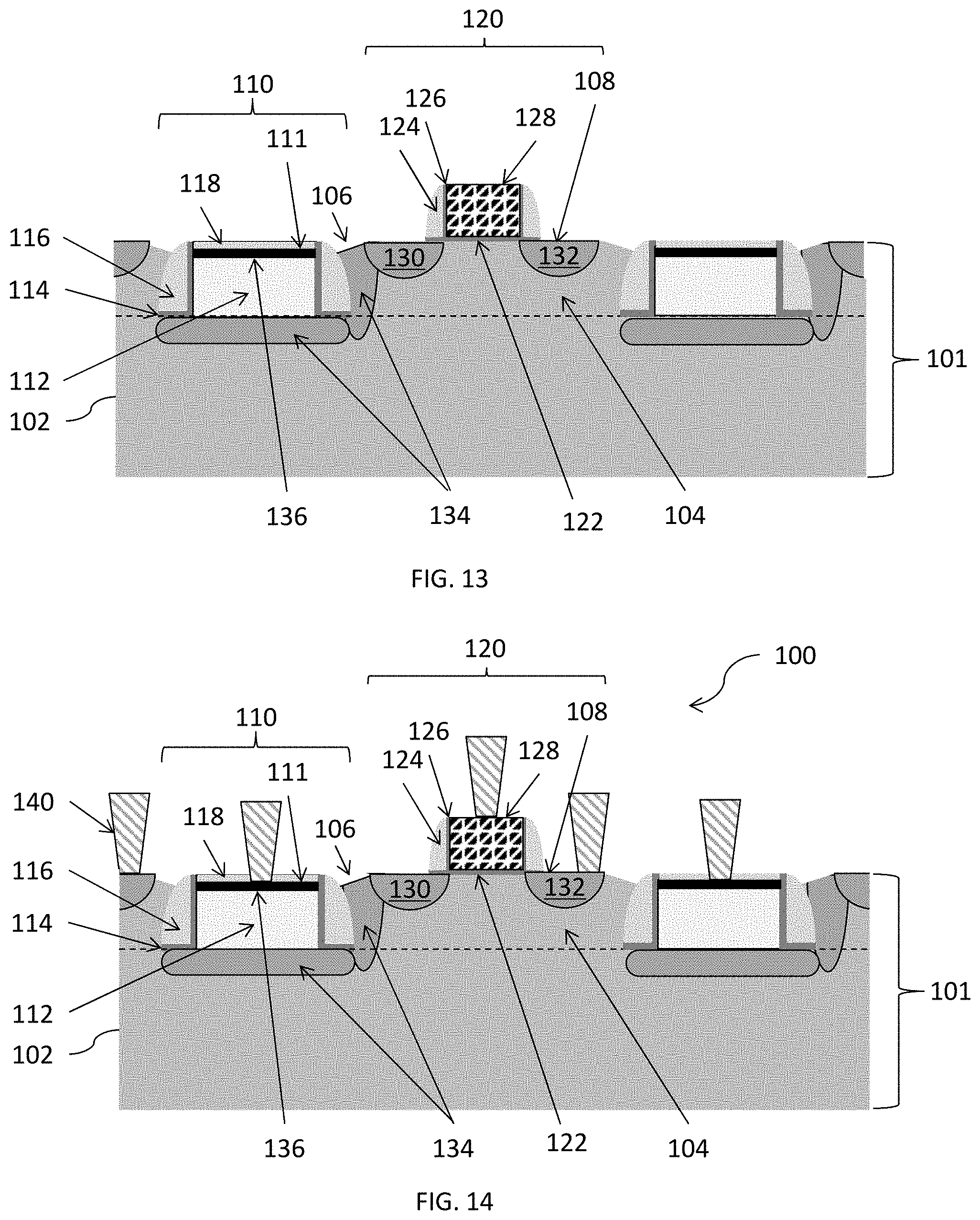 Patent US11777043 Figure 7 – Photodetectors with substrate extensions adjacent photodiodes