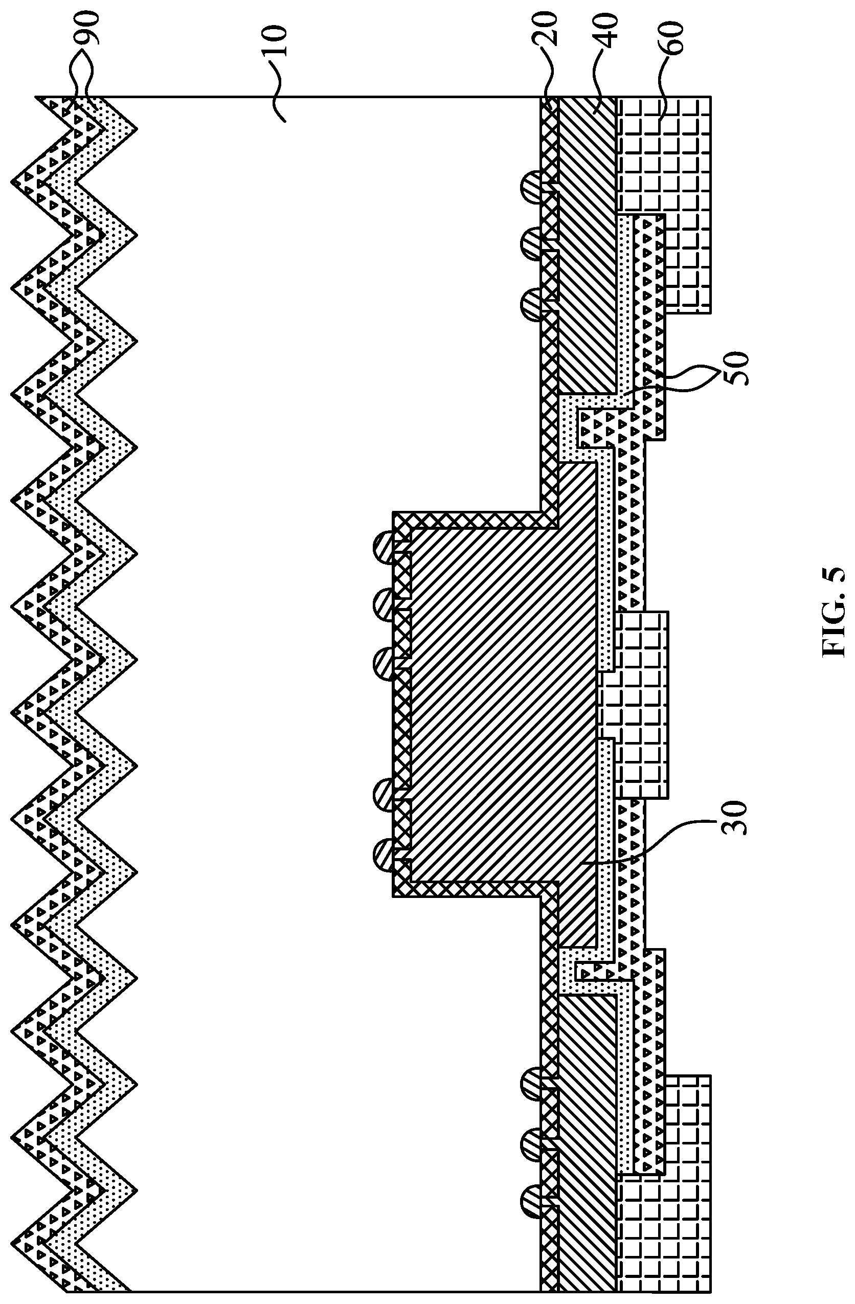 Patent US11777045 Figure 5 – Back contact structure and selective contact region buried solar cell comprising the same