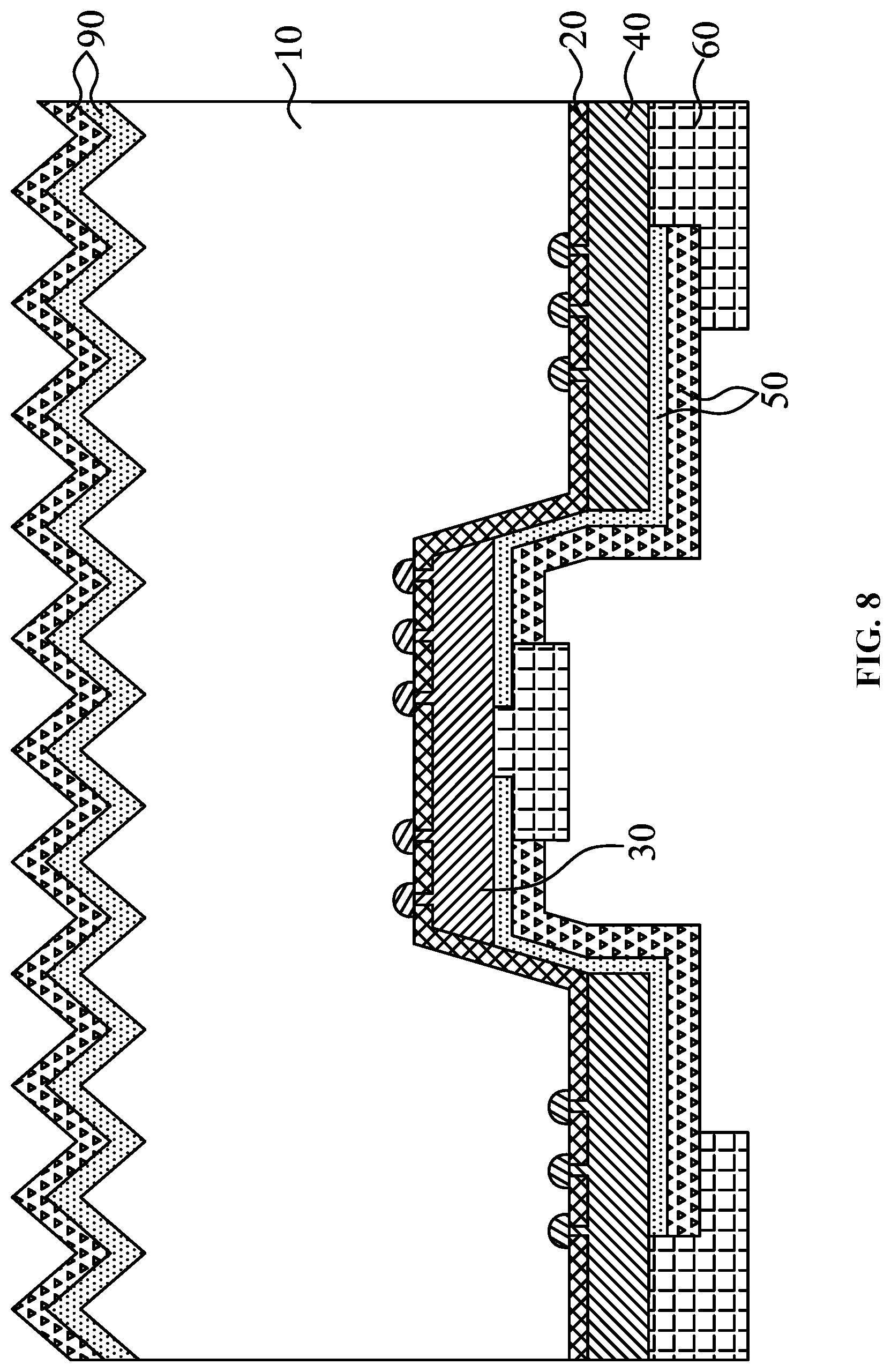 Patent US11777045 Figure 8 – Back contact structure and selective contact region buried solar cell comprising the same