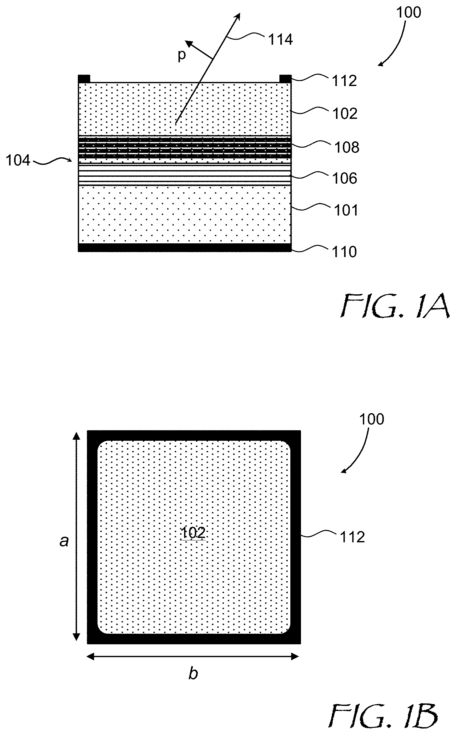 Patent US11777054 Figure 1 – Light-emitting diode with hyperbolic metamaterial