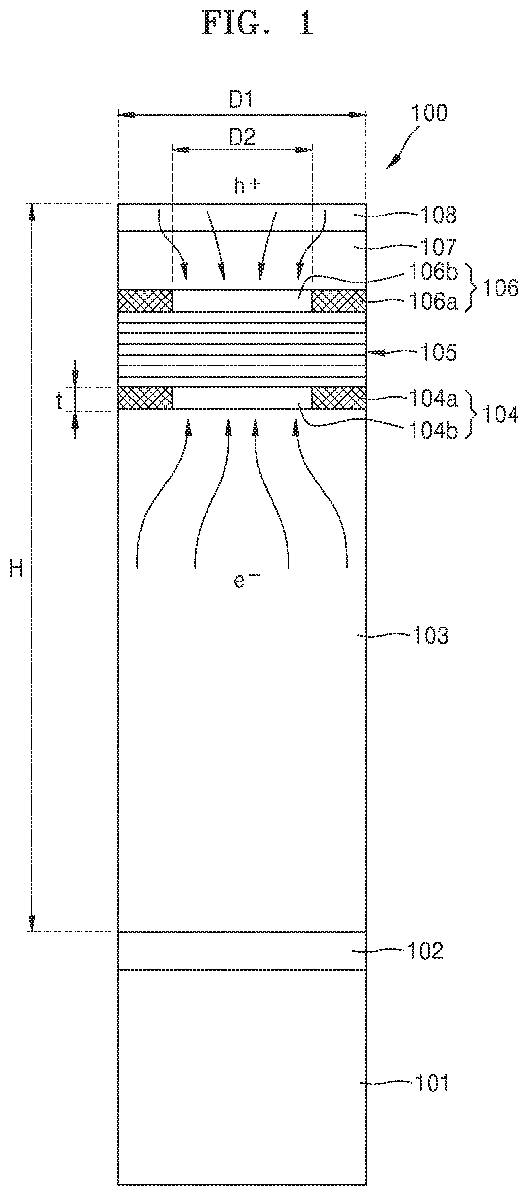 Patent US11777056 Figure 1 – Nanorod light emitting device and method of manufacturing the same