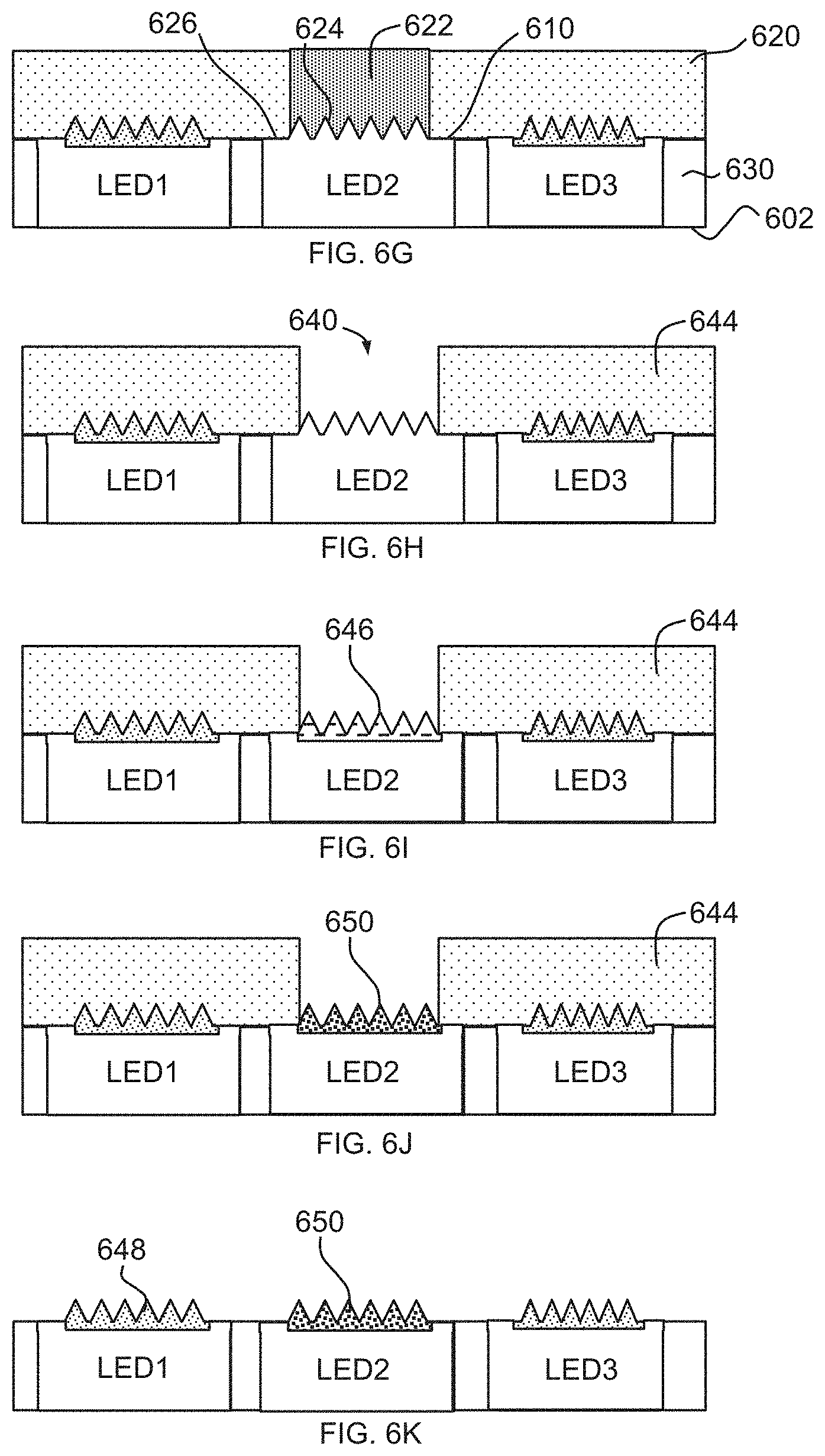 Patent US11777059 Figure 9 – Pixelated light-emitting diode for self-aligned photoresist patterning