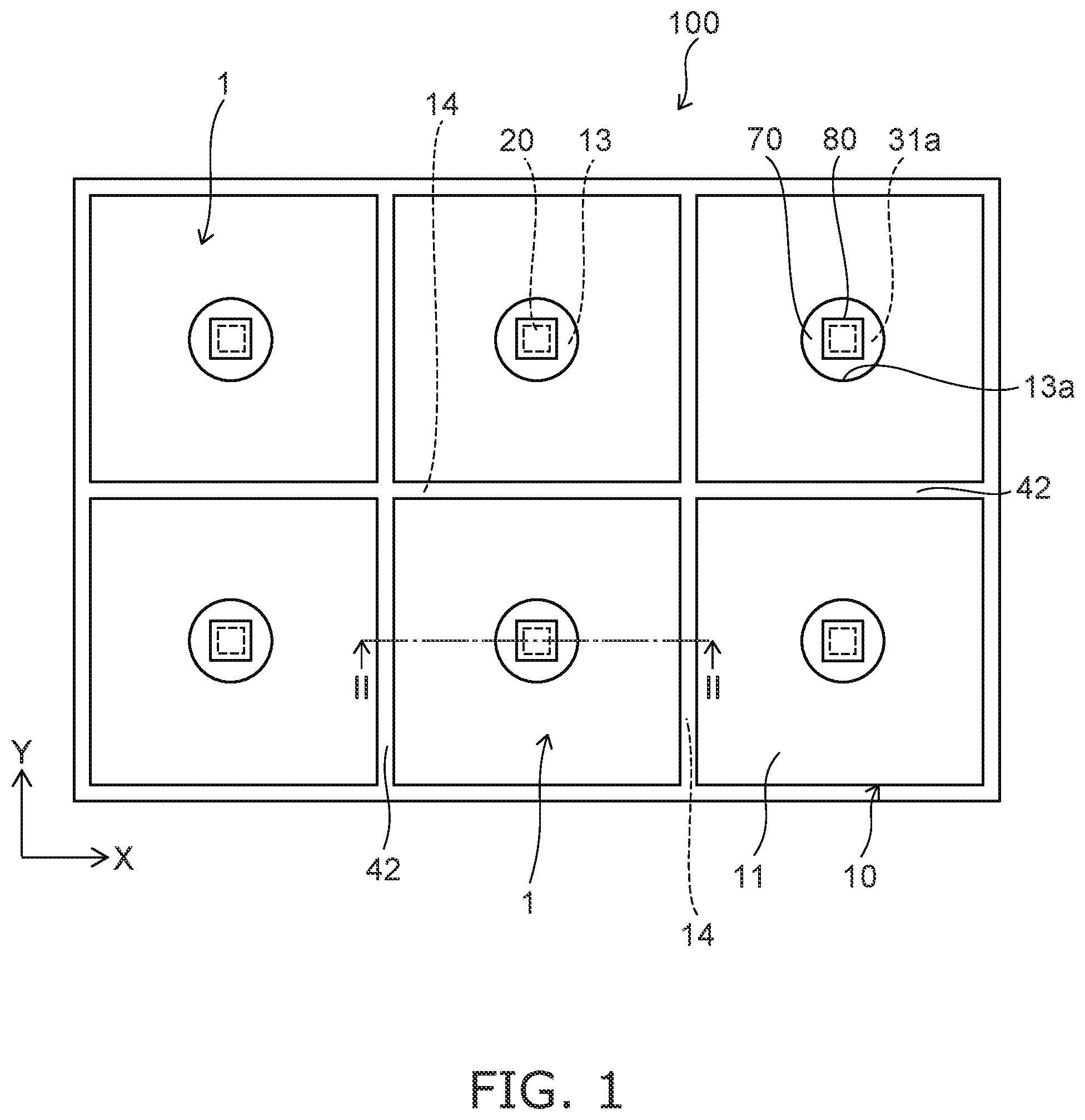 Patent US11777063 — Method for manufacturing planar light source, planar light source, and light source — Figure 1