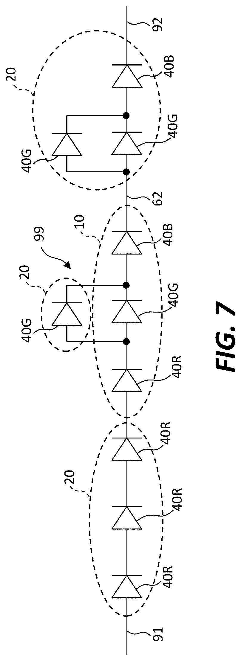 Patent US11777065 Figure 3 – White-light-emitting LED structures