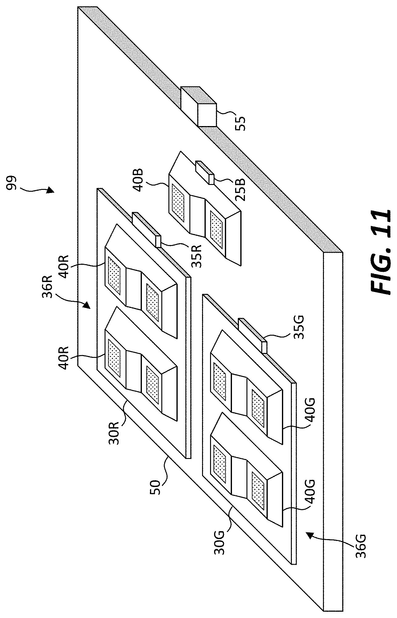 Patent US11777065 Figure 6 – White-light-emitting LED structures