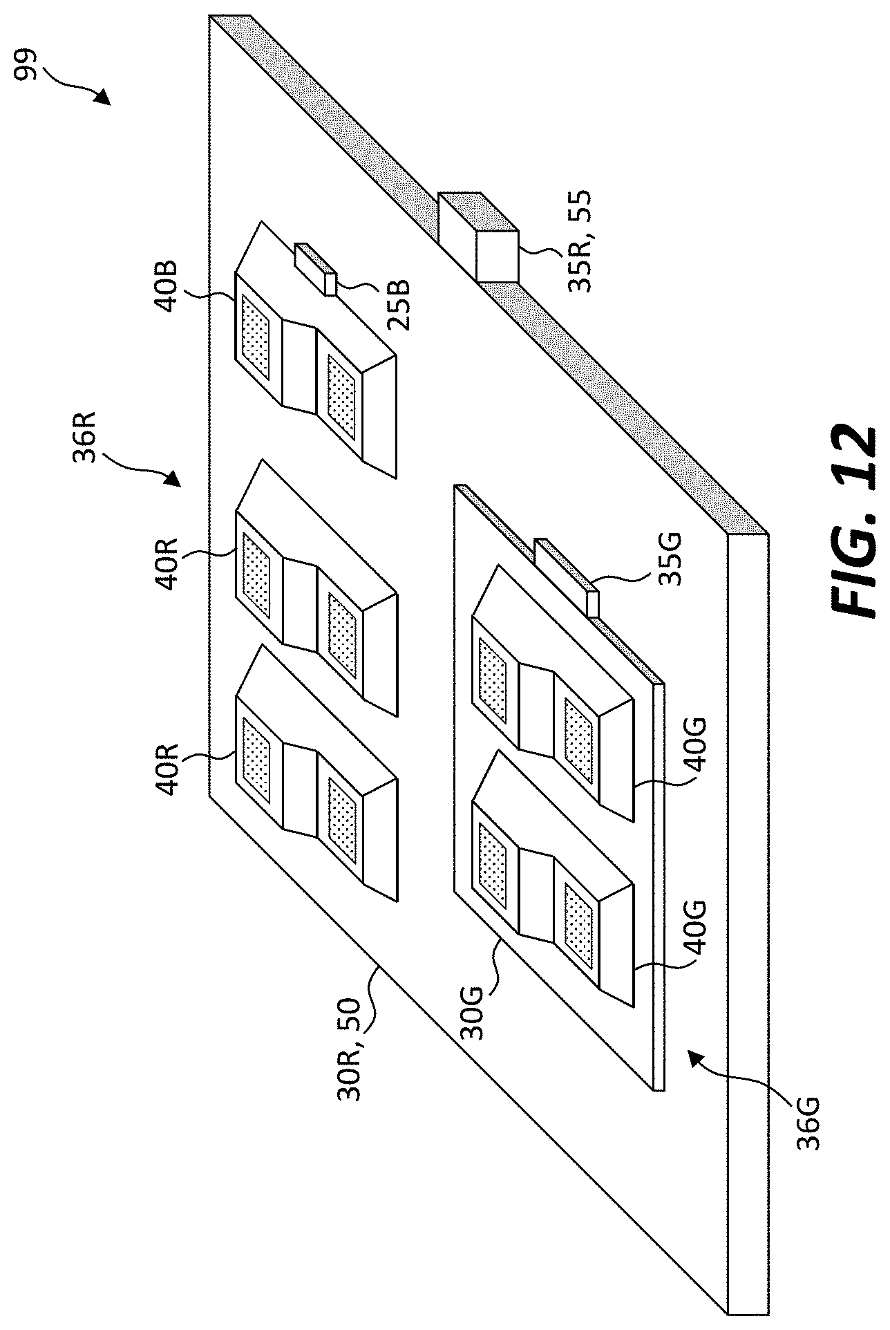 Patent US11777065 Figure 7 – White-light-emitting LED structures