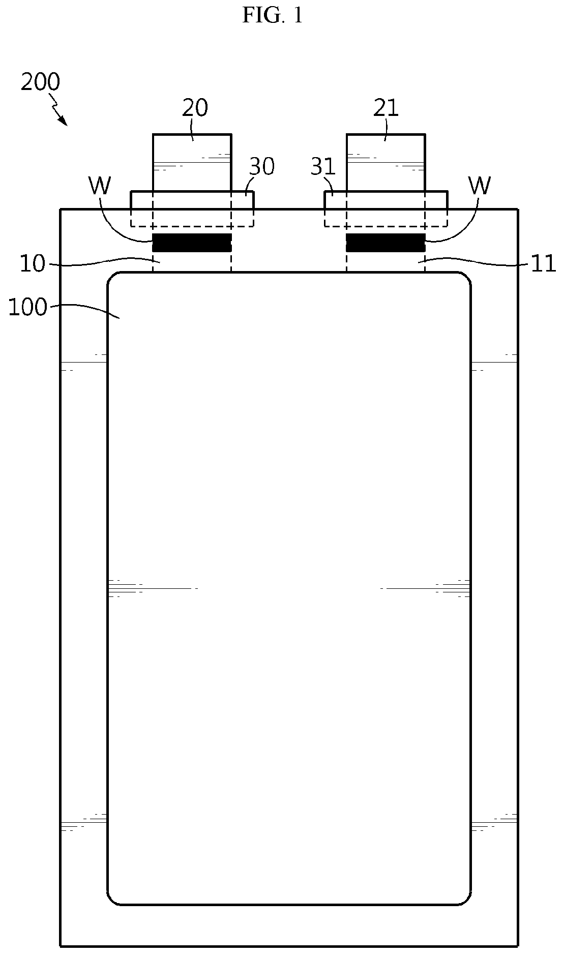 Patent US11777095 Figure 1 – Secondary battery comprising electrode tab provided with insulation coating layer