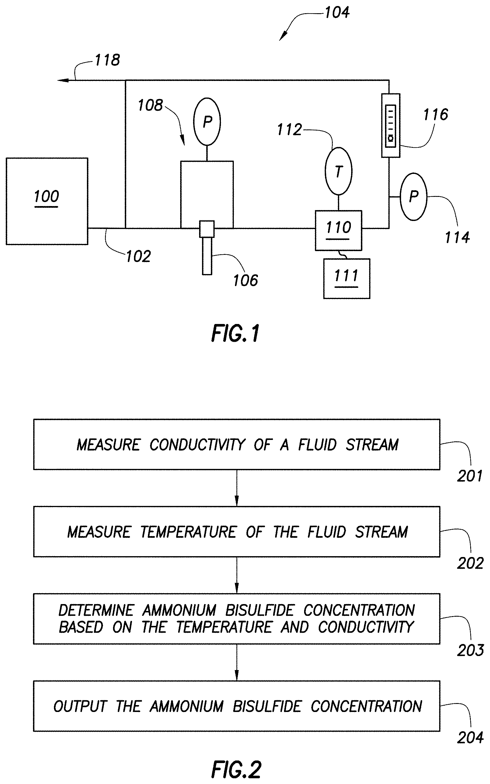 Patent US11777111 Figure 1 – System for monitoring ammonium bisulfide