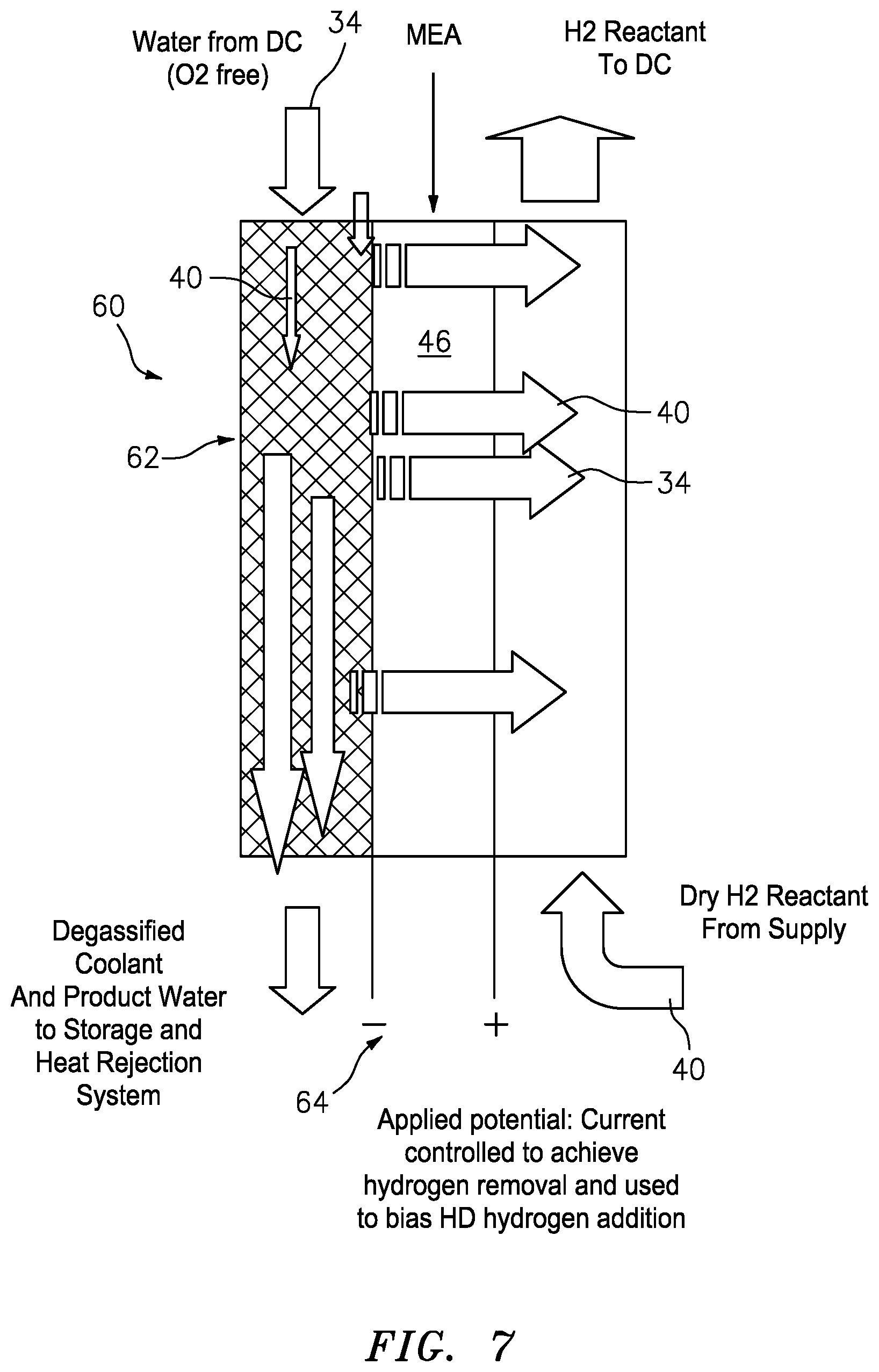 Patent US11777114 Figure 4 – Cascading stack electrochemical fuel cell