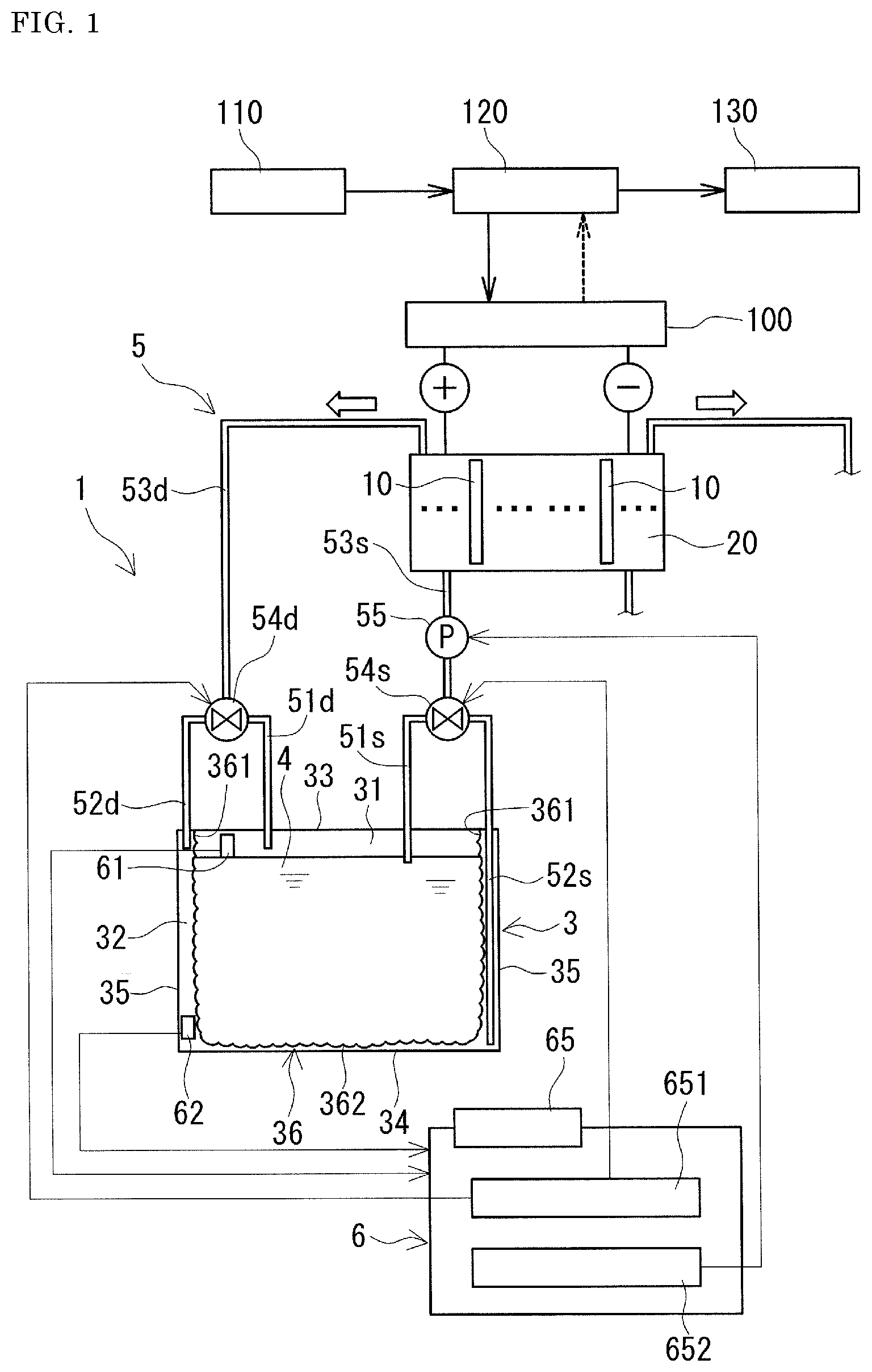 Patent US11777120 Figure 1 – Redox flow battery