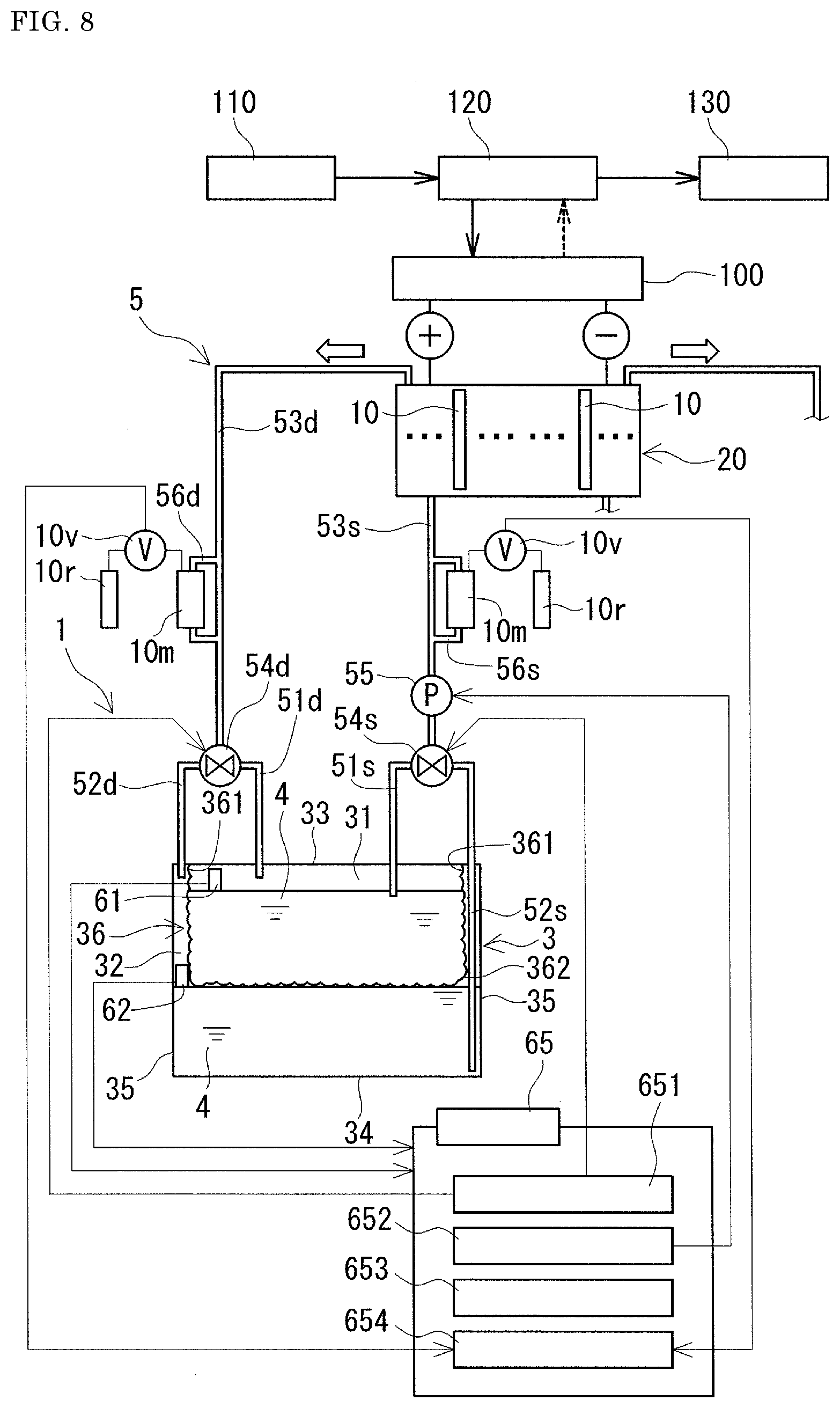 Patent US11777120 Figure 5 – Redox flow battery
