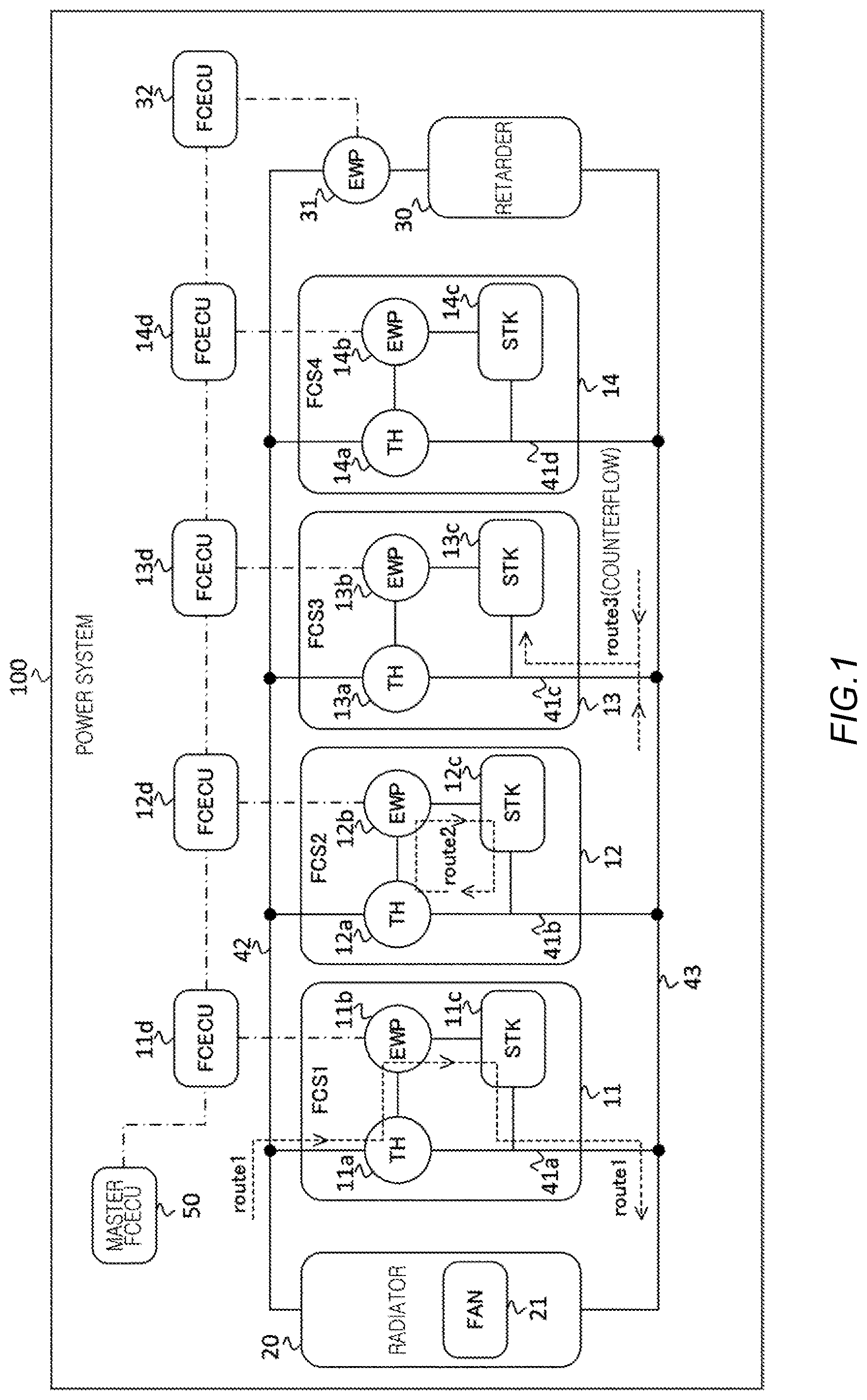 Patent US11777121 Figure 1 – Power system, vehicle, vehicular power control method, and control method for power system