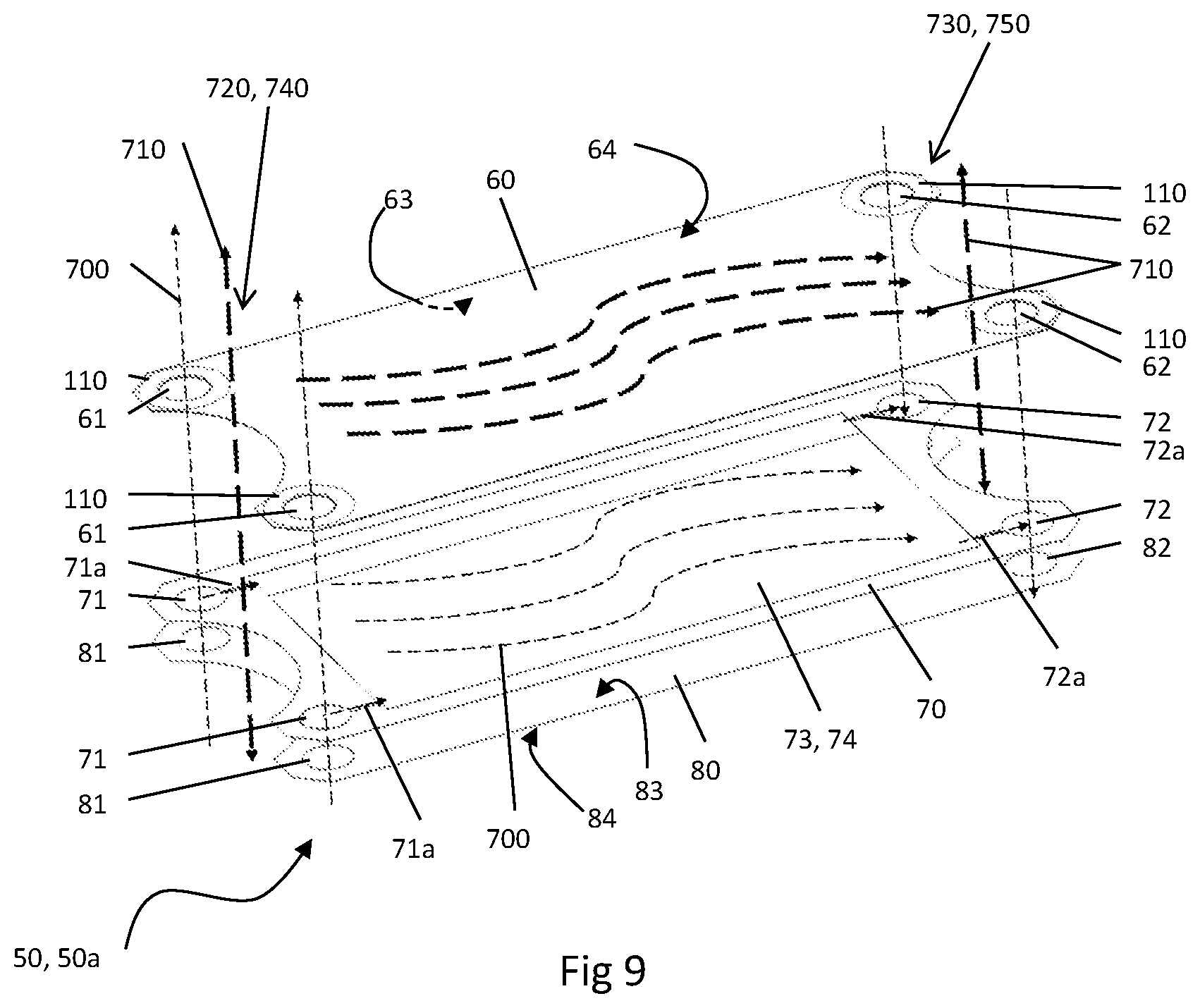 Patent US11777129 Figure 5 – Fuel cell stack assembly