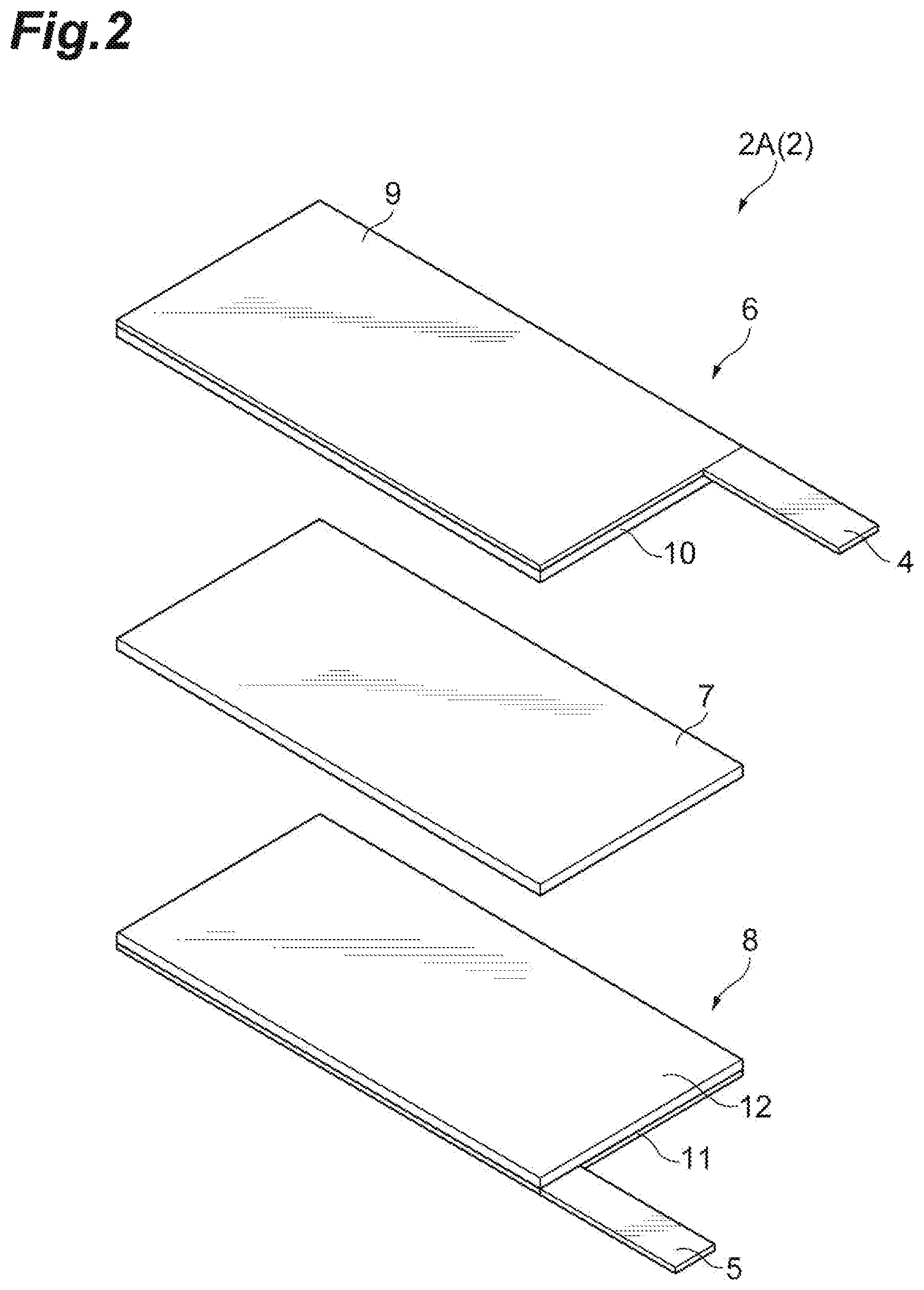 Patent US11777137 Figure 2 – Member for electrochemical devices, and electrochemical device