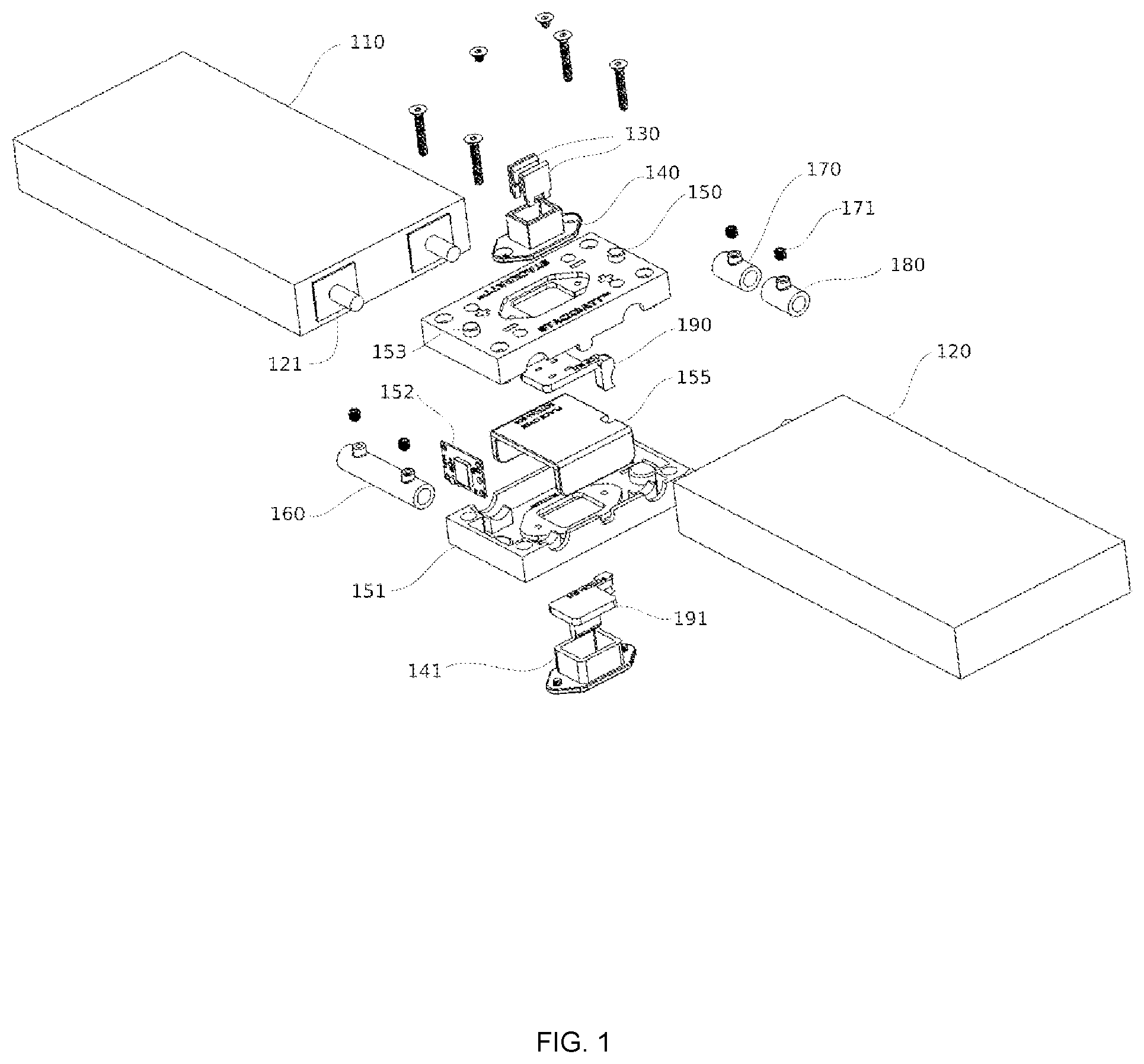 Patent US11777149 Figure 1 – Stackable battery bussing system