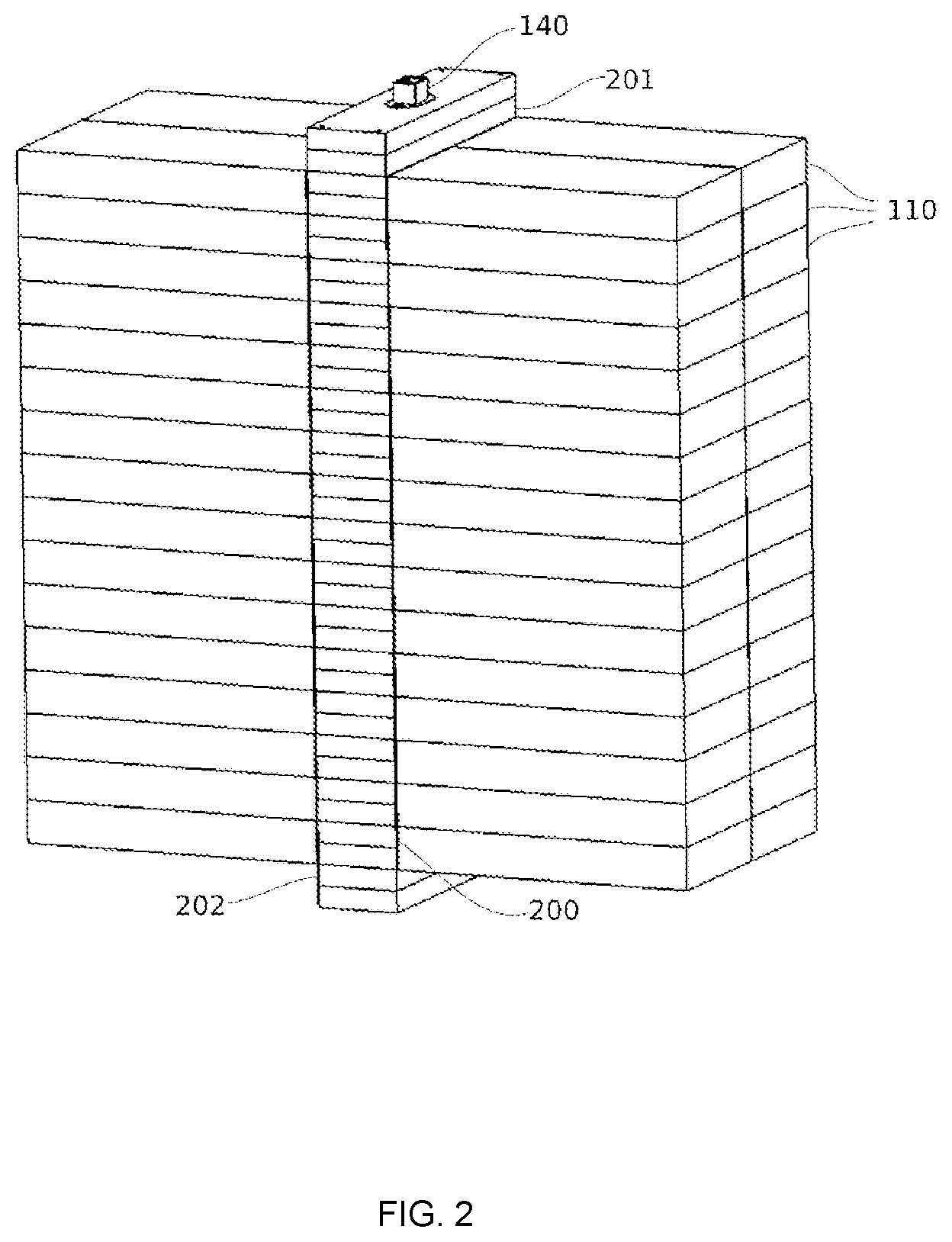 Patent US11777149 Figure 2 – Stackable battery bussing system