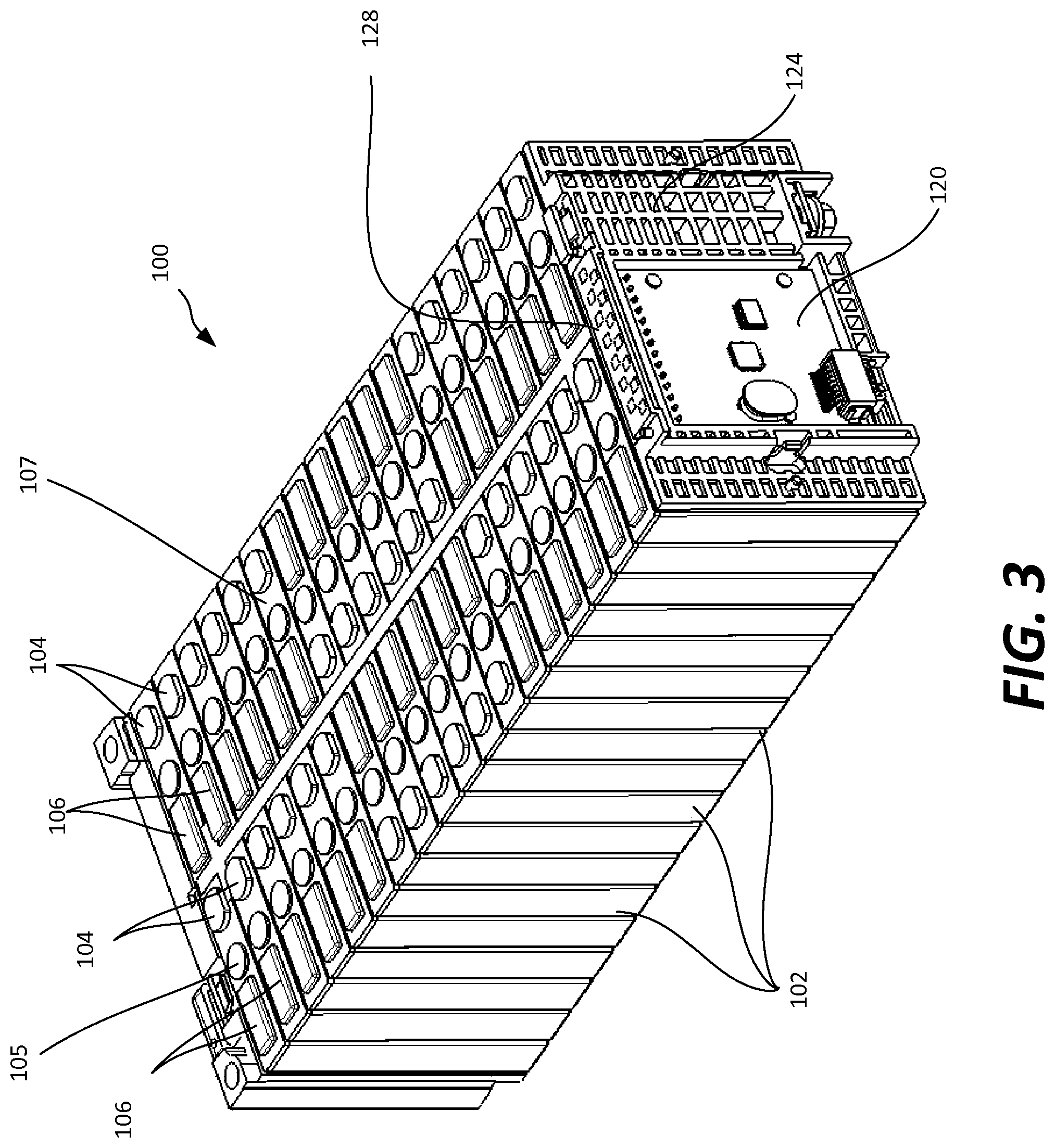 Patent US11777153 Figure 3 – Thermal and electrical management of battery packs