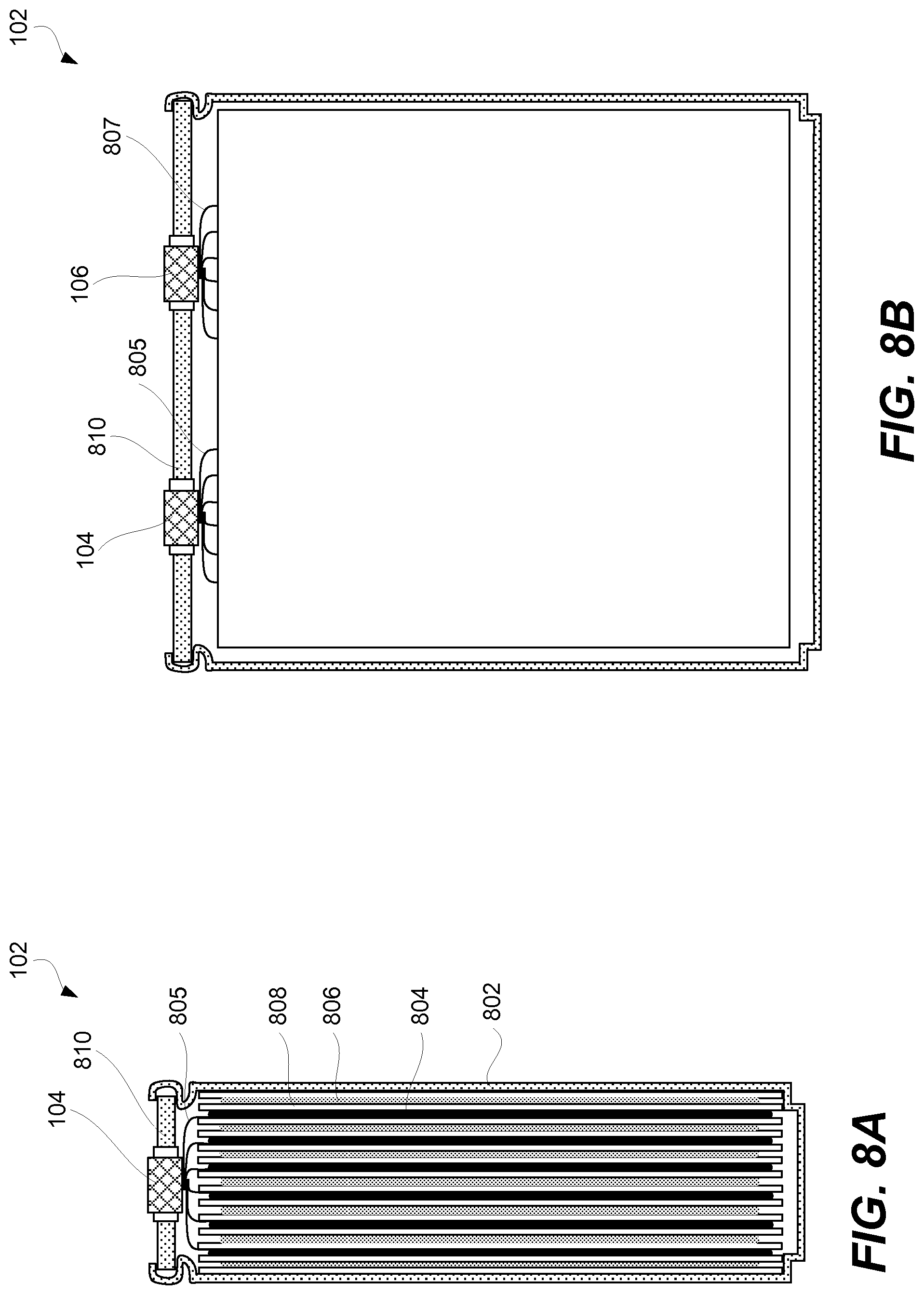 Patent US11777153 Figure 8 – Thermal and electrical management of battery packs