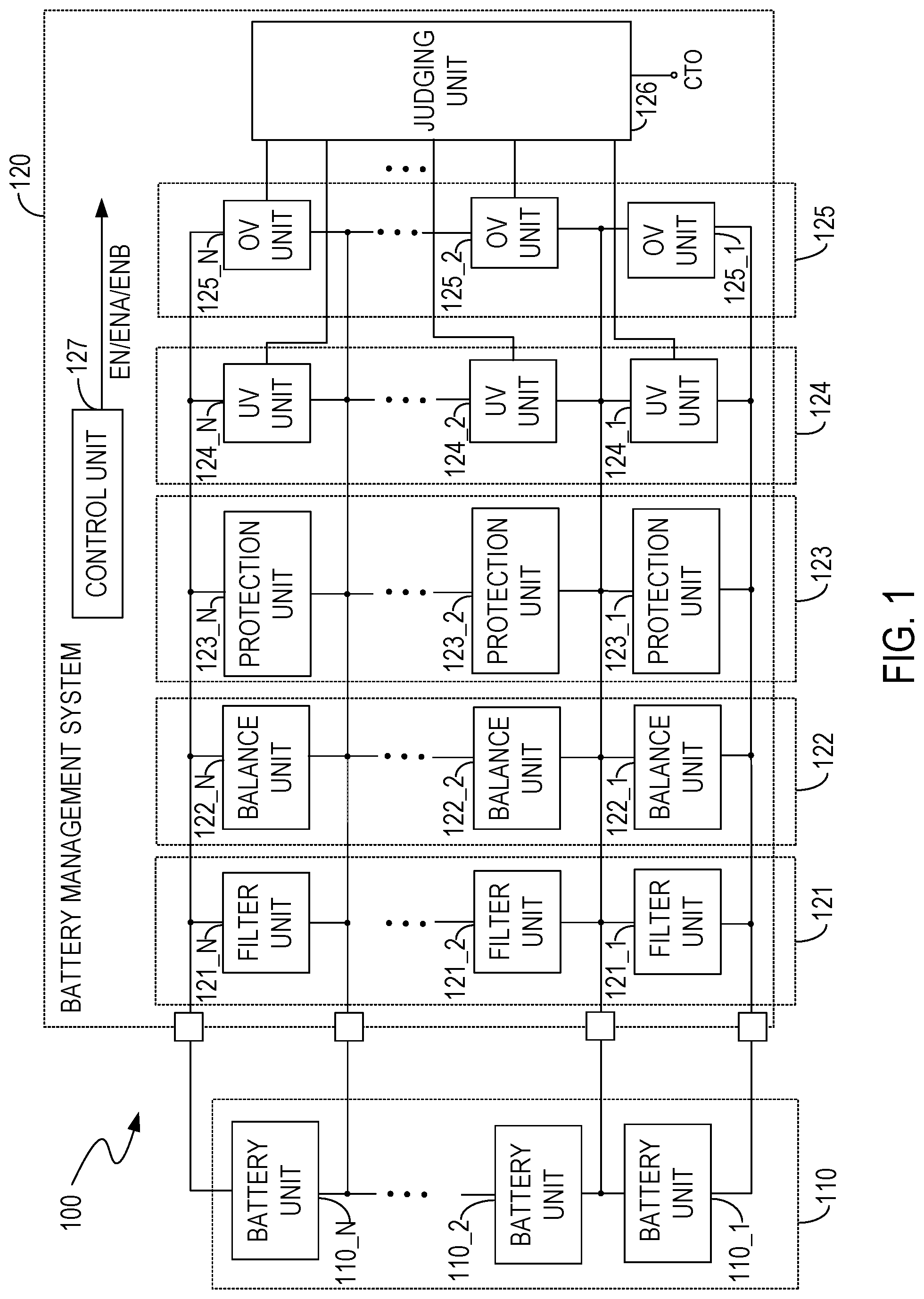 Patent US11777154 Figure 1 – Battery management systems and methods, and open cell detection systems