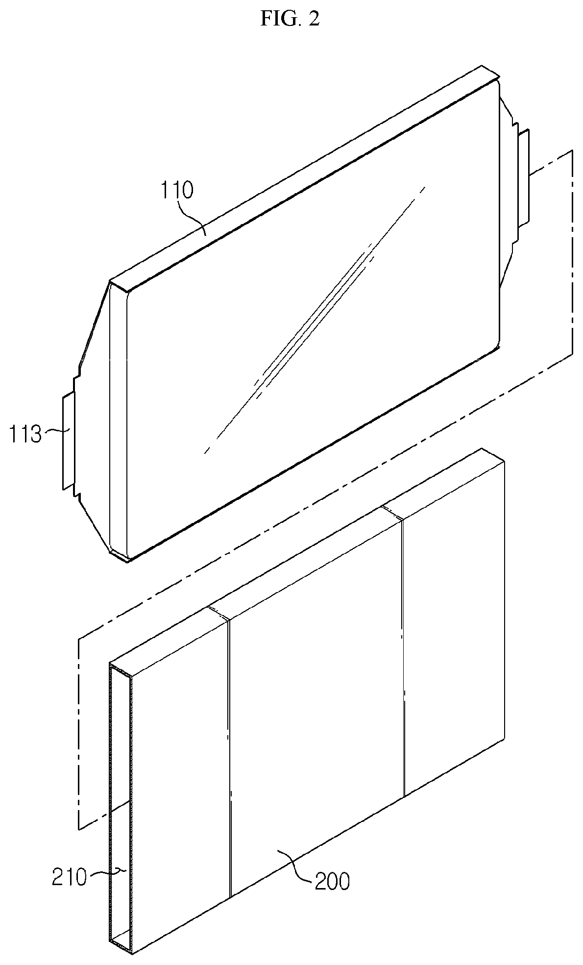 Patent US11777158 Figure 2 – Battery module and battery pack including same