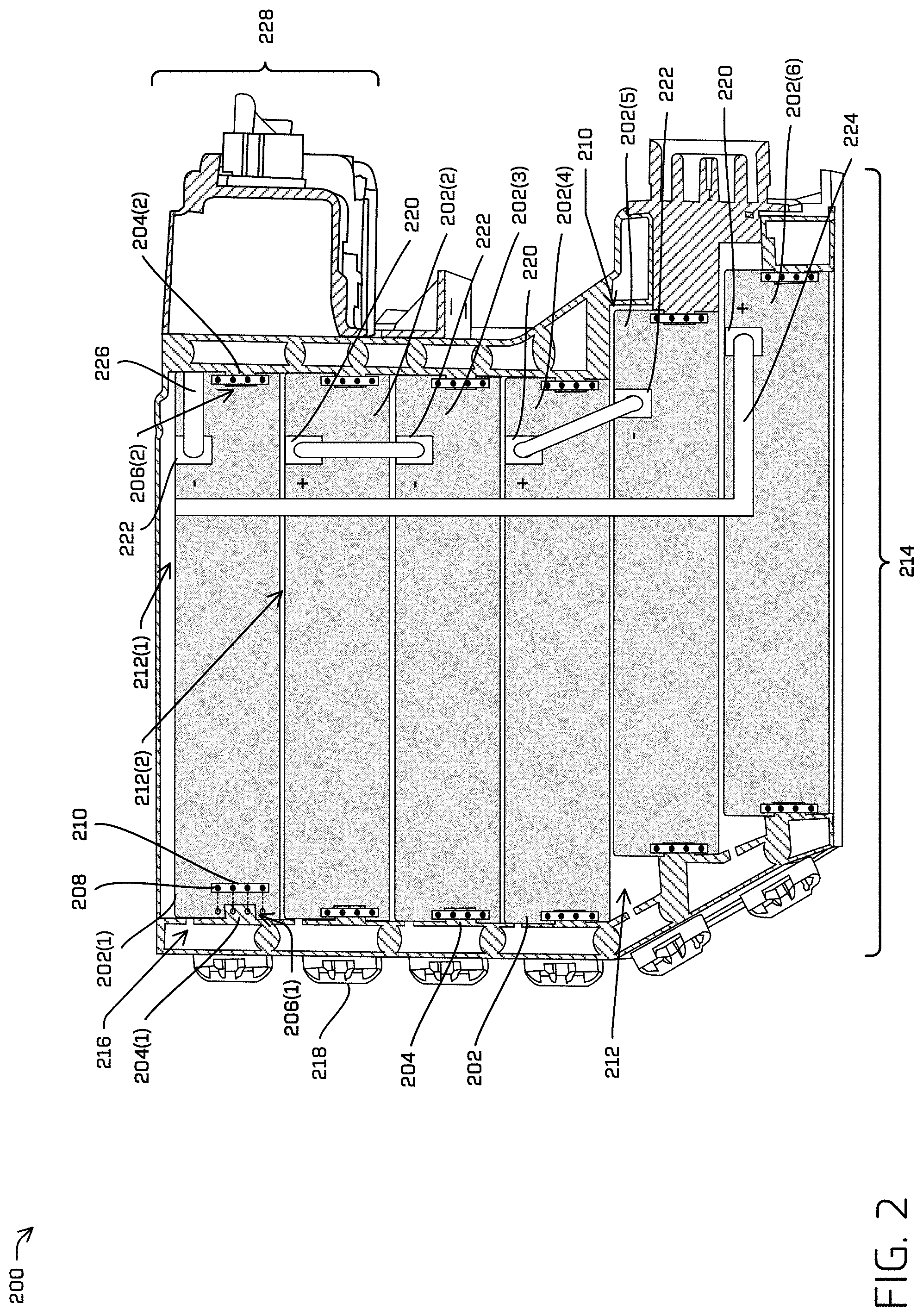 Patent US11777167 Figure 2 – Electrical system with thermal protection