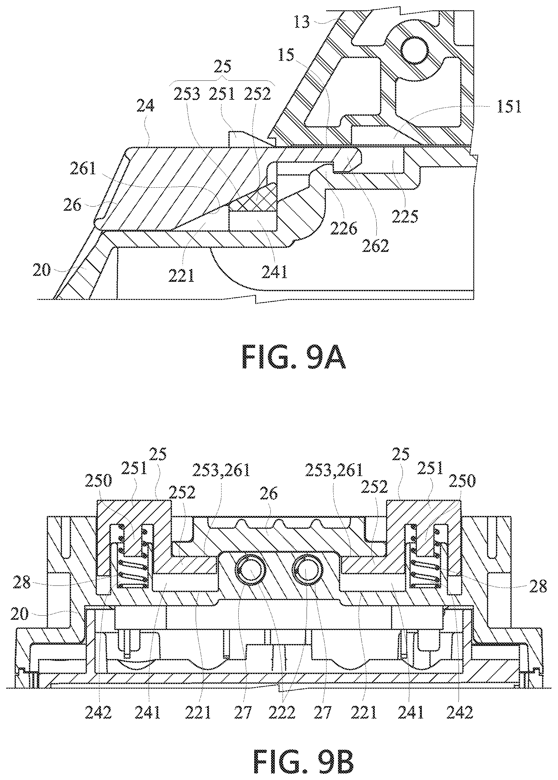 Patent US11777171 Figure 9 – Buckling structure for a battery of a handheld power tool