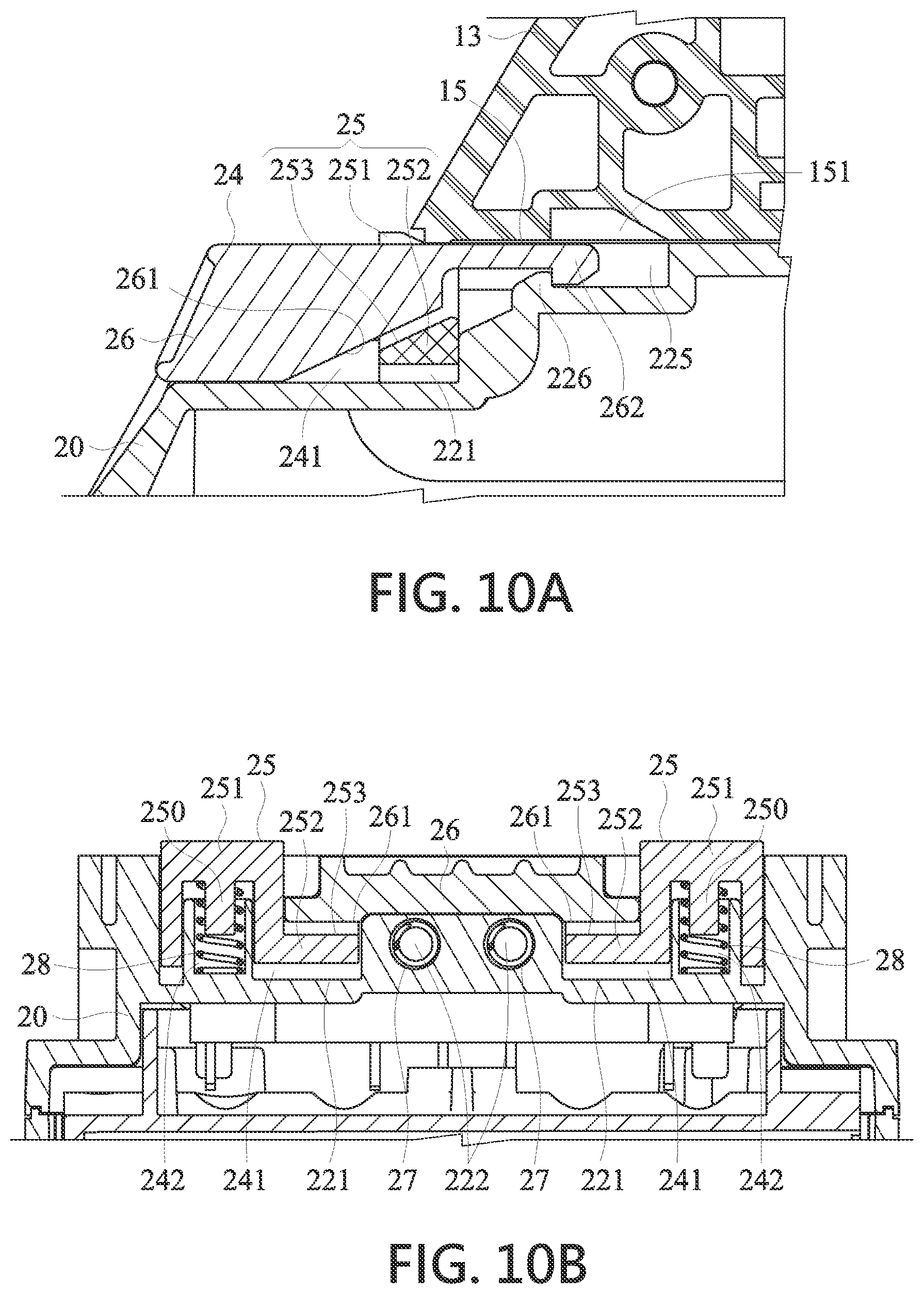 Patent US11777171 Figure 10 – Buckling structure for a battery of a handheld power tool
