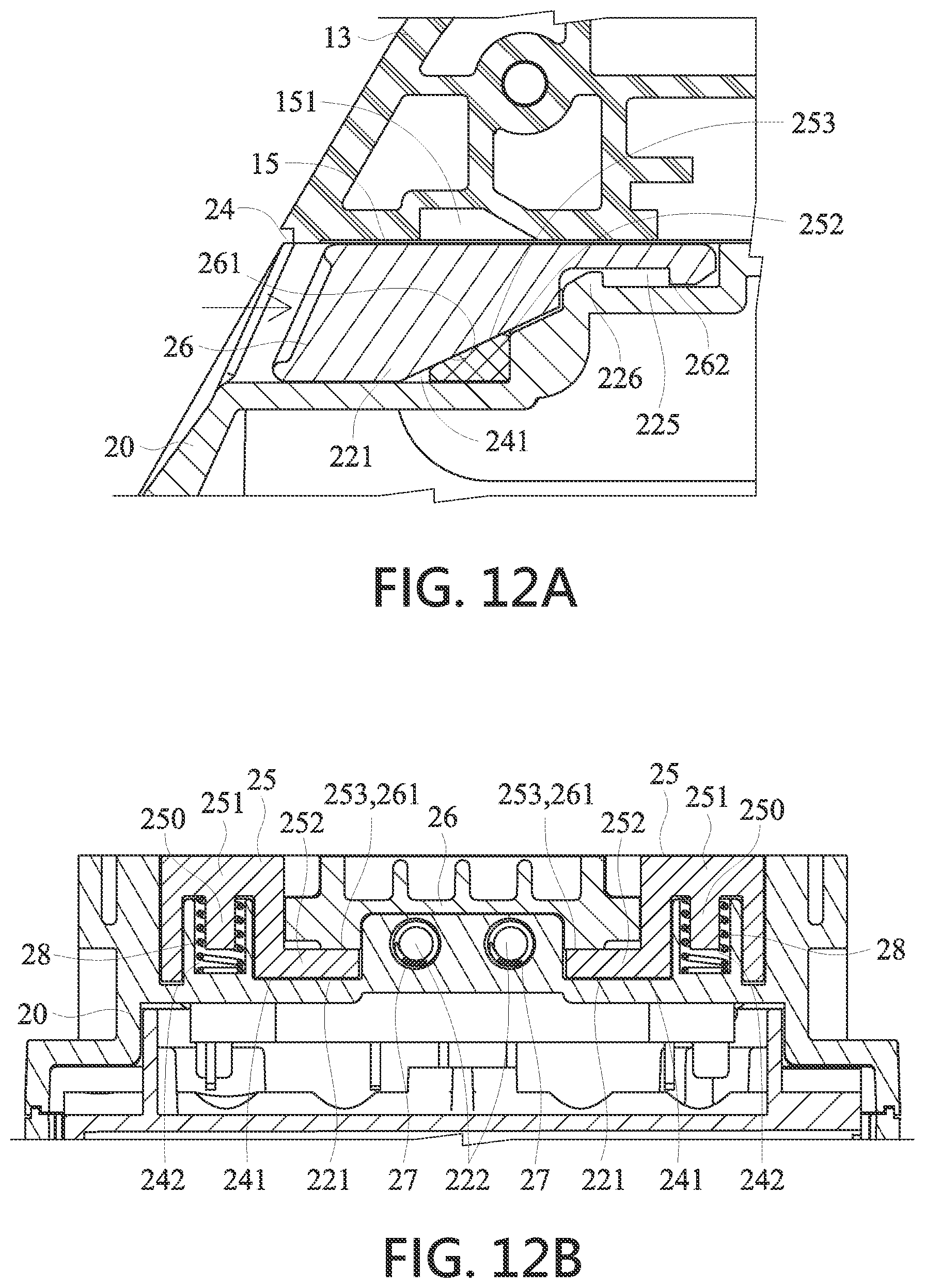 Patent US11777171 Figure 12 – Buckling structure for a battery of a handheld power tool