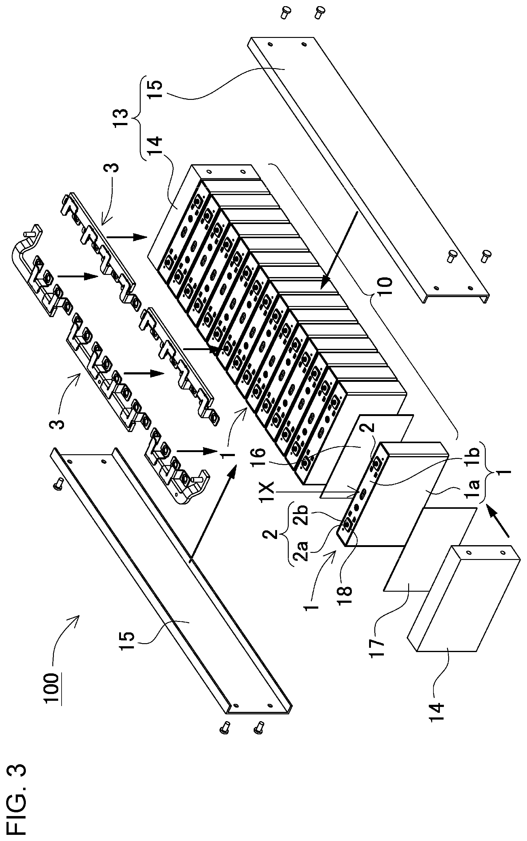 Patent US11777178 Figure 3 – Battery module, vehicle provided with same, and bus bar