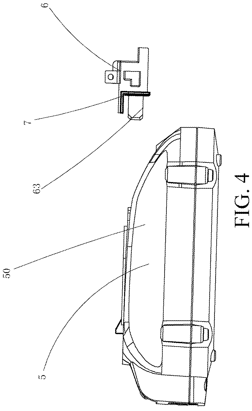 Patent US11777180 Figure 4 – Battery pack and power tool assembly