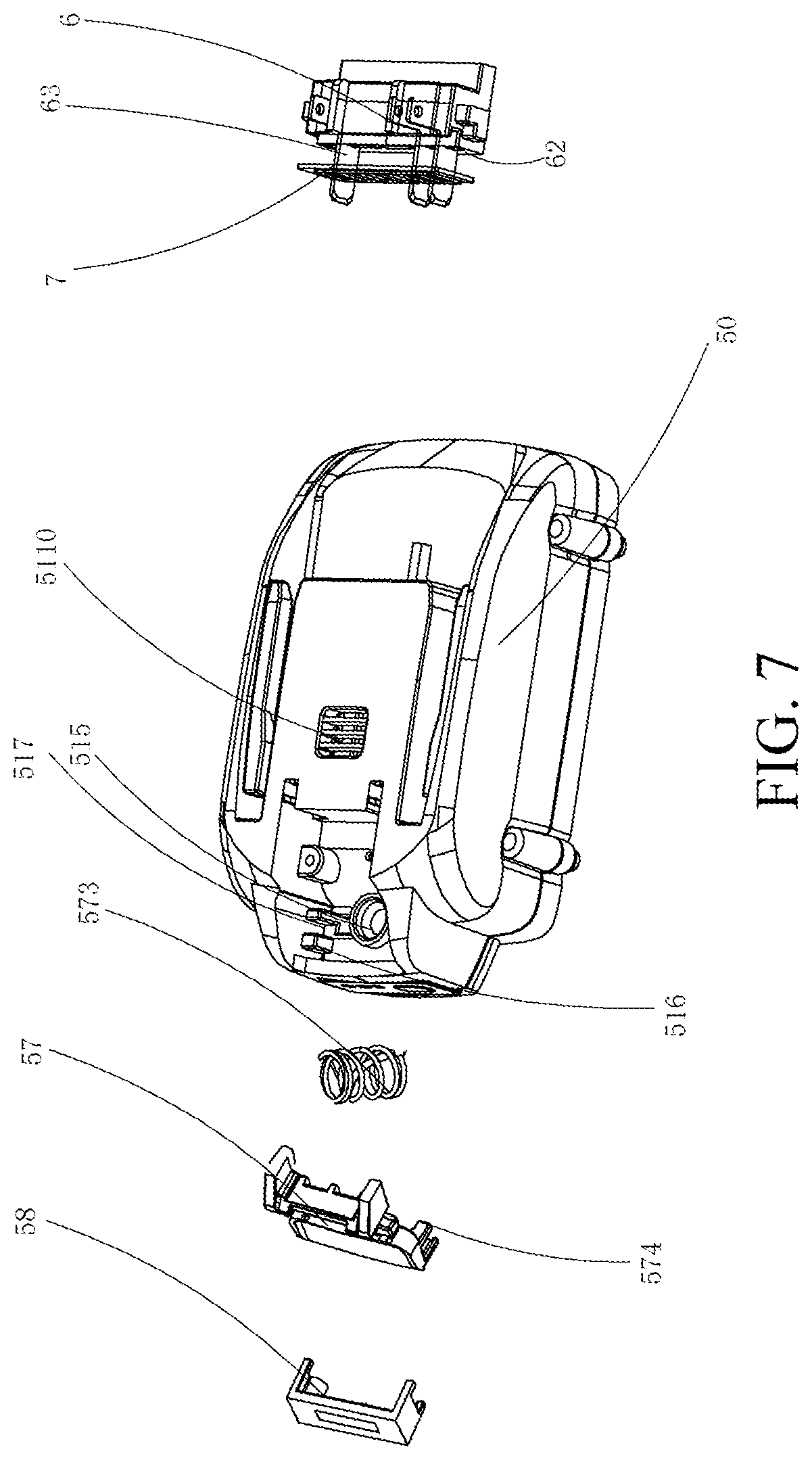 Patent US11777180 Figure 7 – Battery pack and power tool assembly