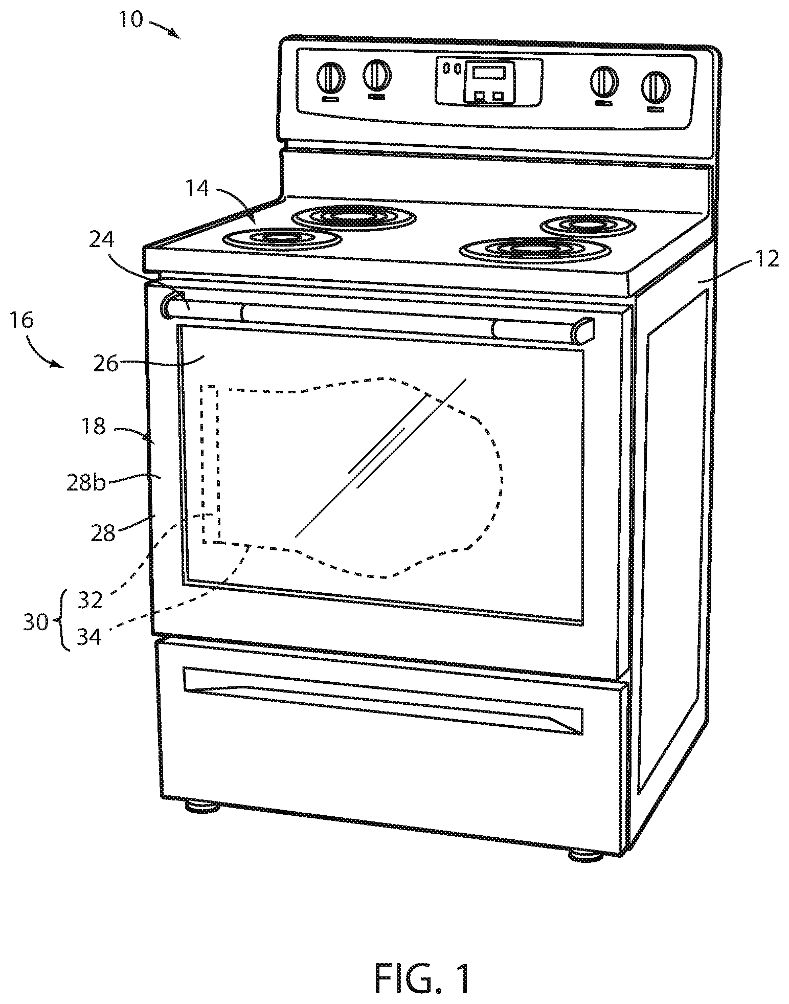Patent US11777190 Figure 1 – Appliance including an antenna using a portion of appliance as a ground plane