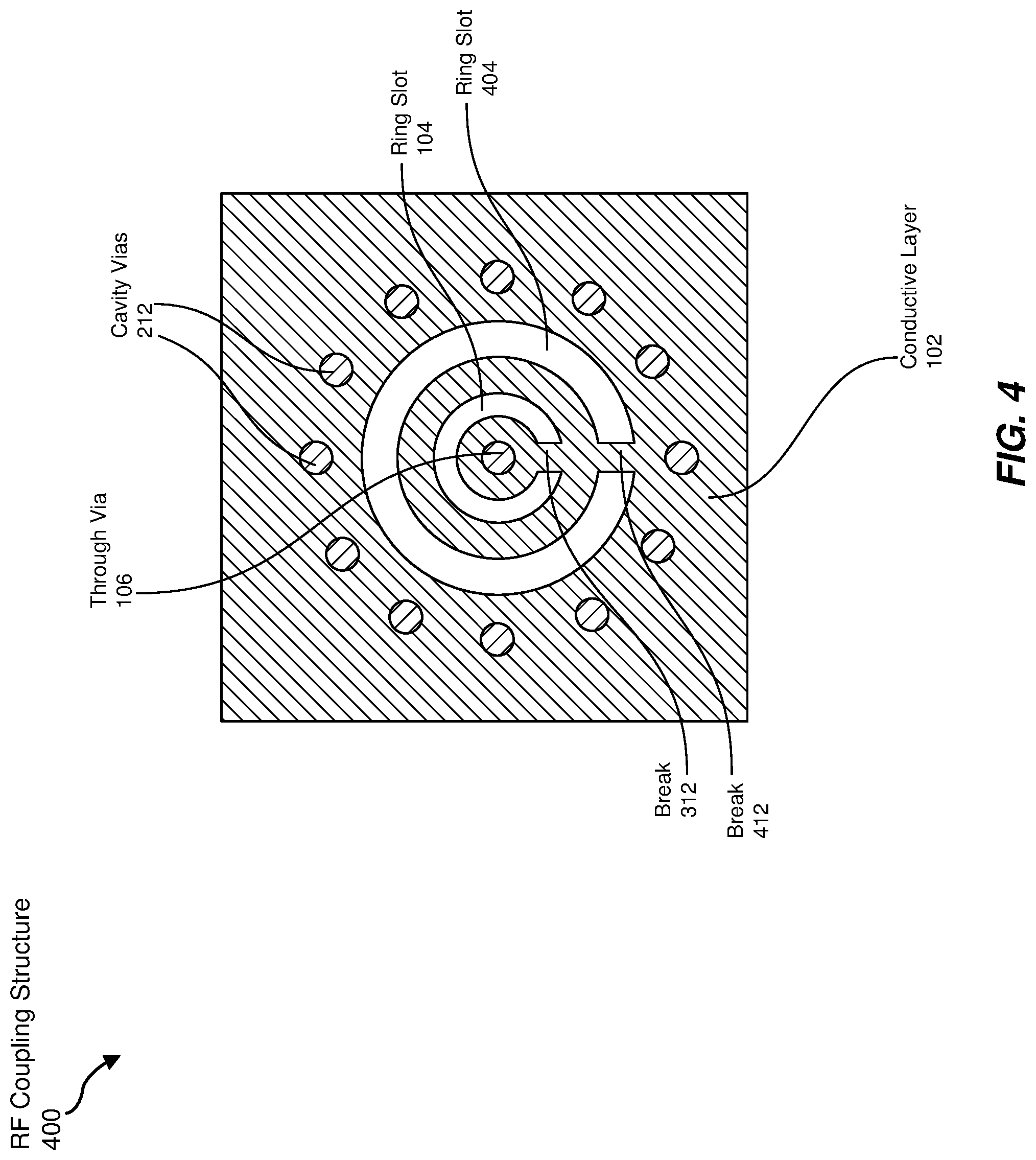 Patent US11777201 Figure 4 – Apparatus, system, and method for transferring radio frequency signals between waveguides and radiating elements in antennas