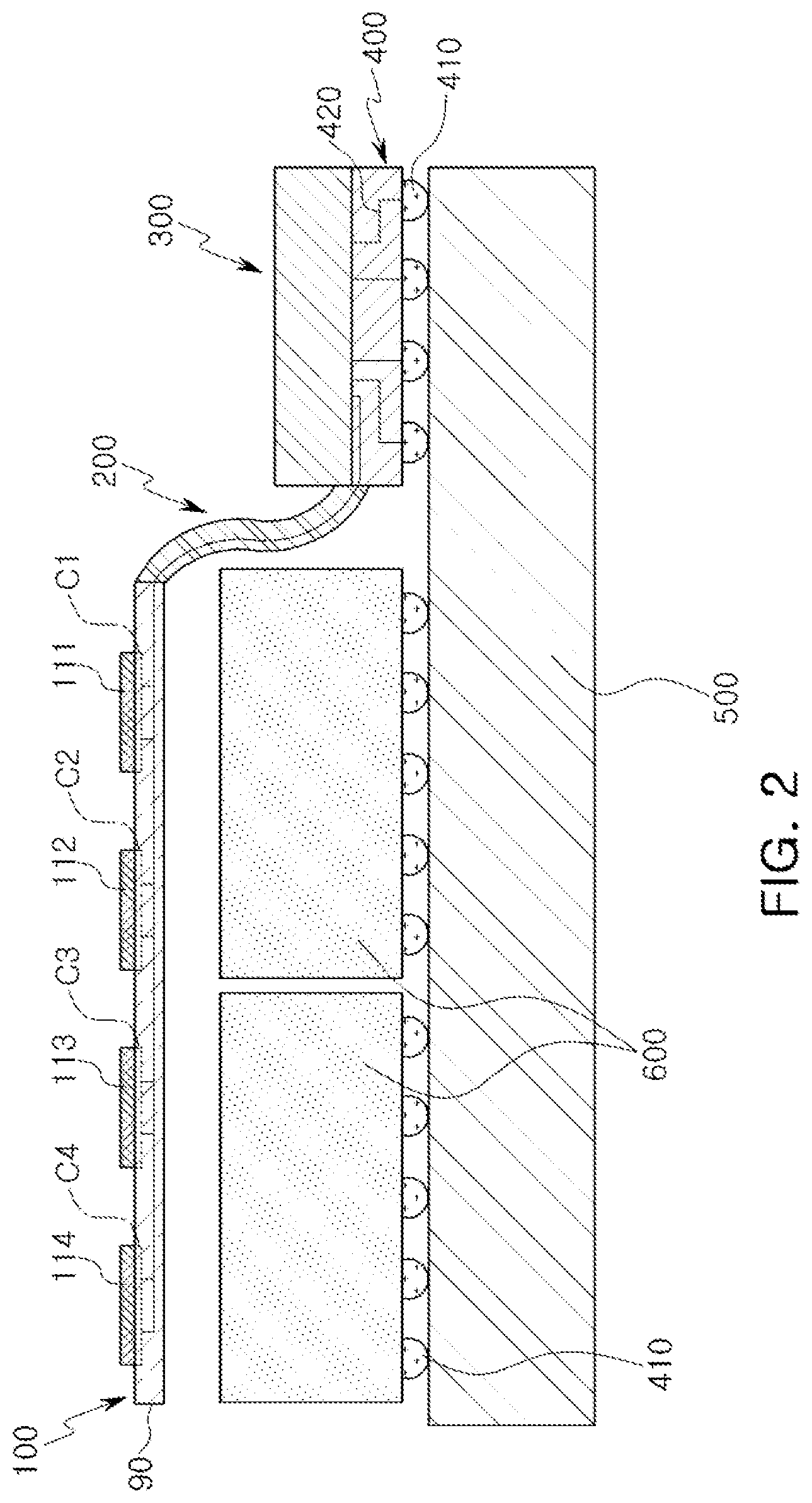 Patent US11777202 Figure 2 – Antenna module including a flexible substrate