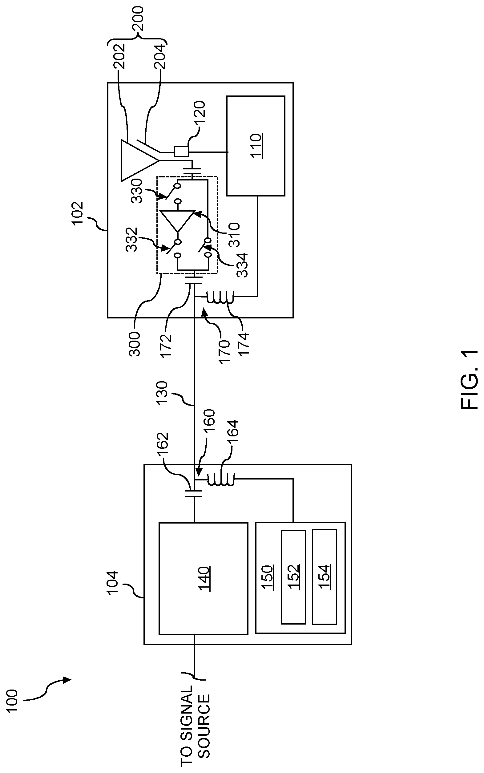 Patent US11777213 Figure 1 – Radio frequency (RF) amplifier circuit for antenna systems having a modal antenna