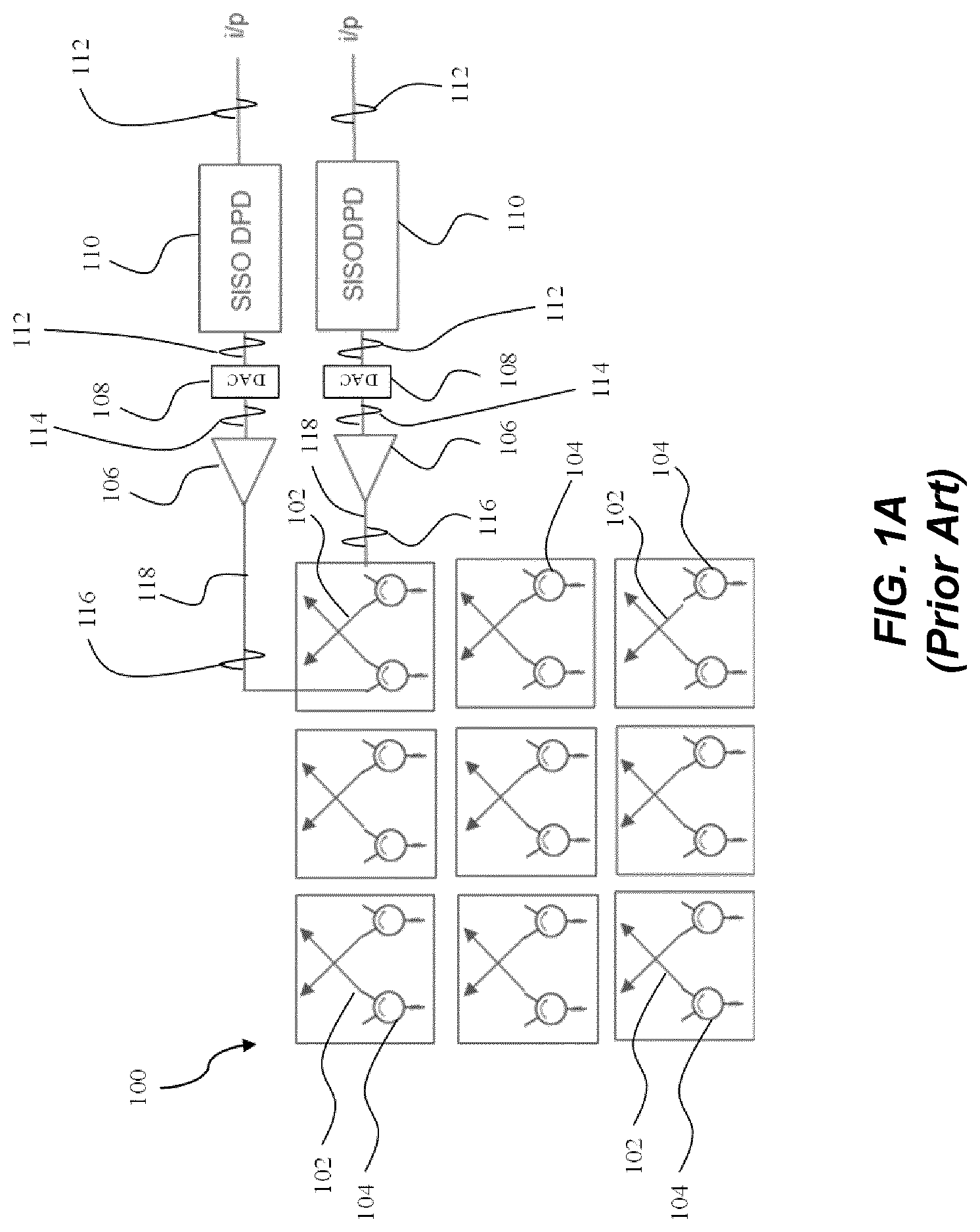 Patent US11777214 Figure 1 – Interleaved antenna array configuration in a radio node