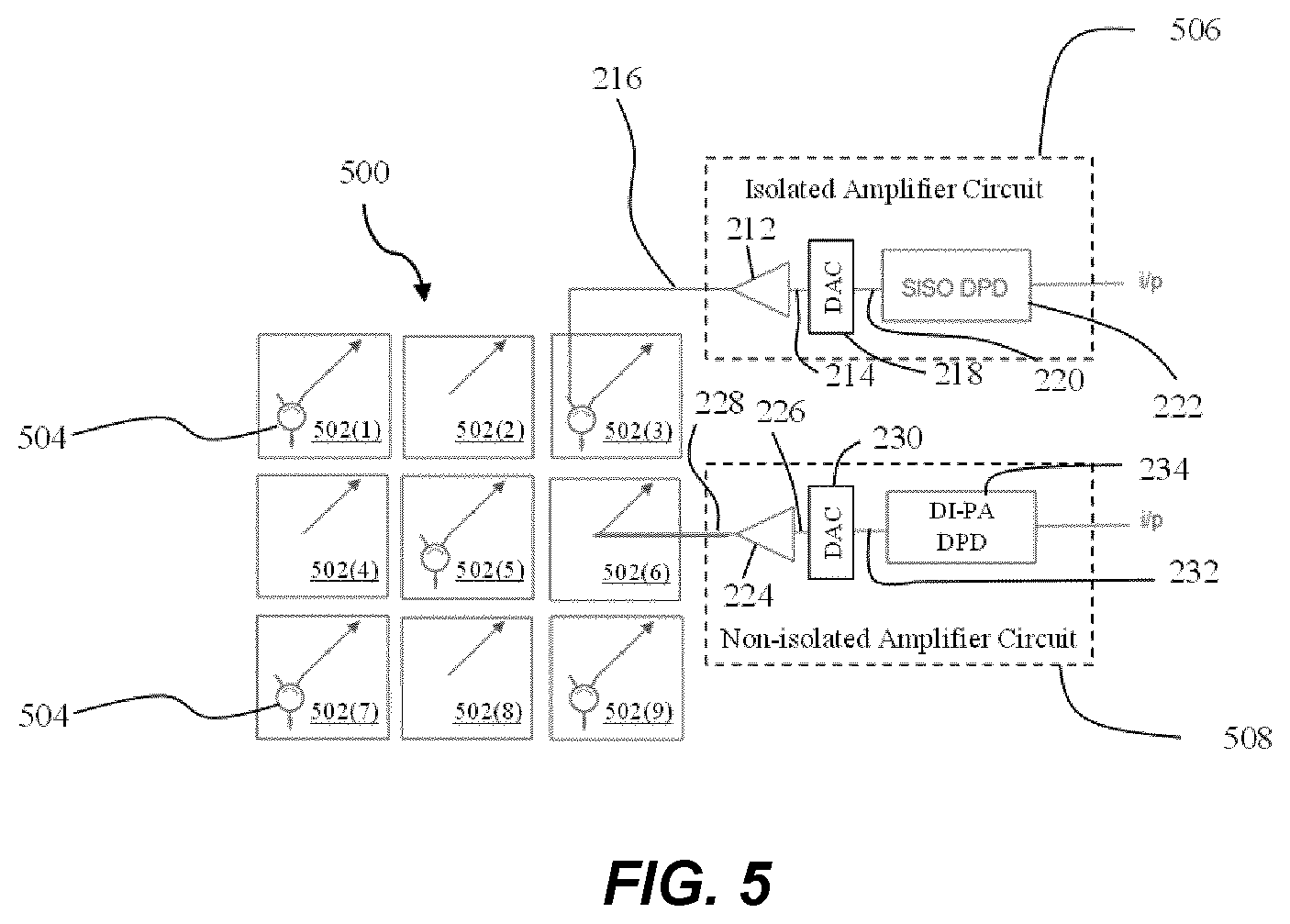 Patent US11777214 Figure 9 – Interleaved antenna array configuration in a radio node