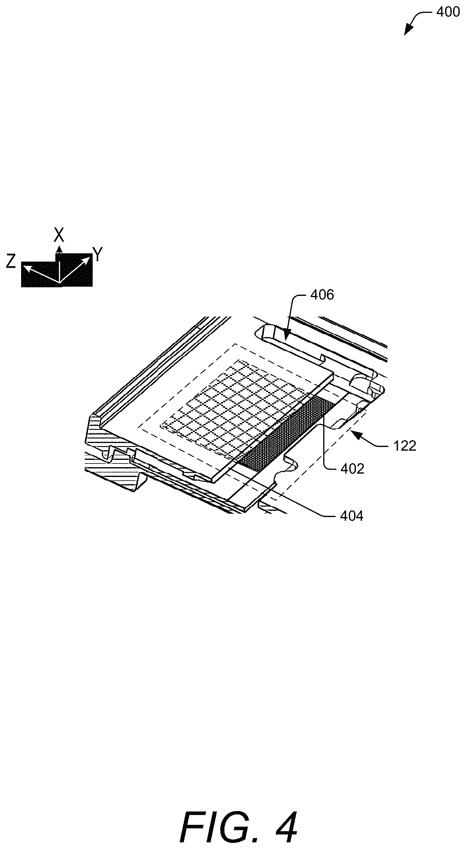 Patent US11777218 Figure 4 – Antenna design with structurally integrated composite antenna components