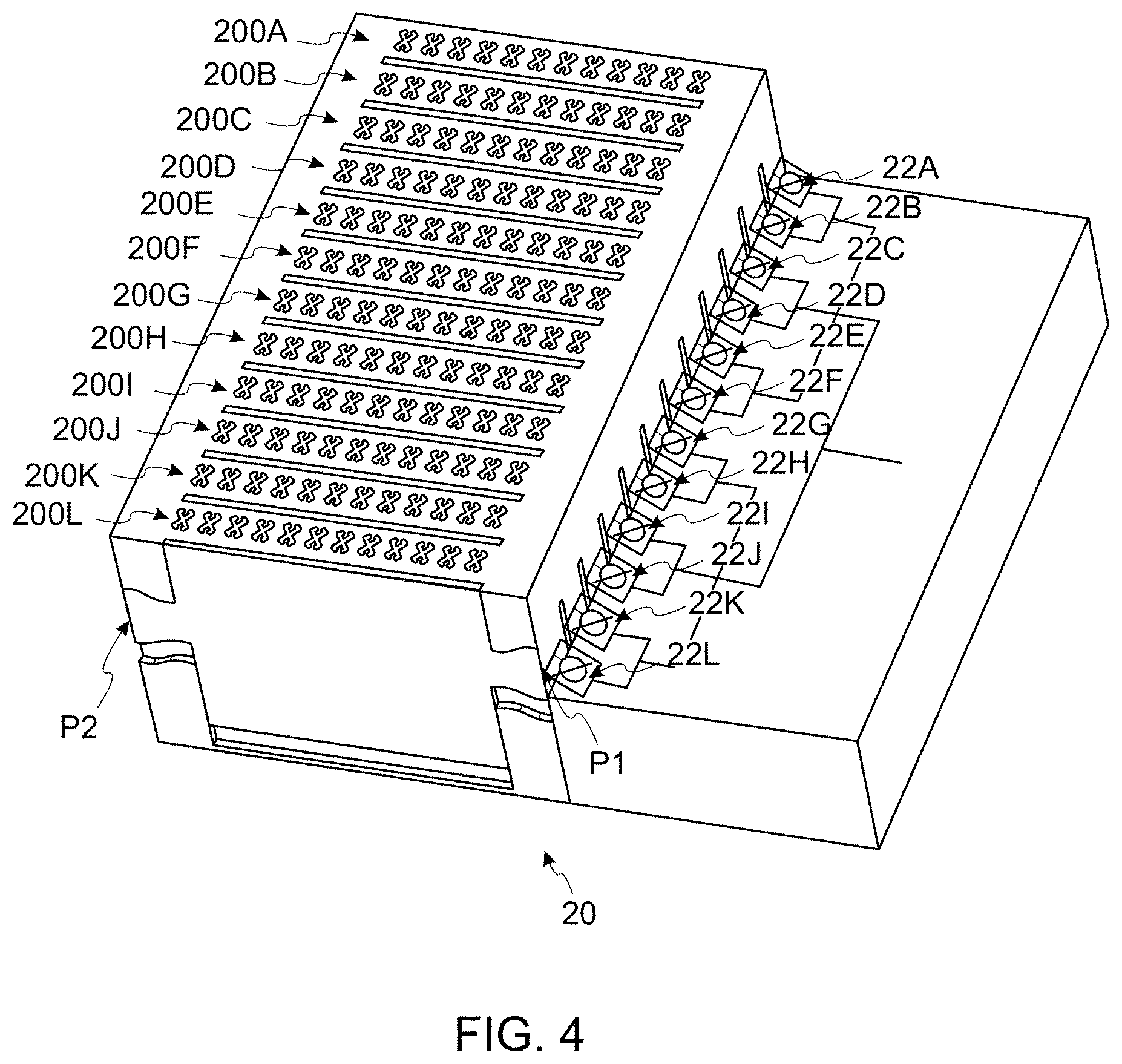 Patent US11777223 Figure 5 – Meandered slotted waveguide for a leaky wave antenna, and a leaky wave antenna