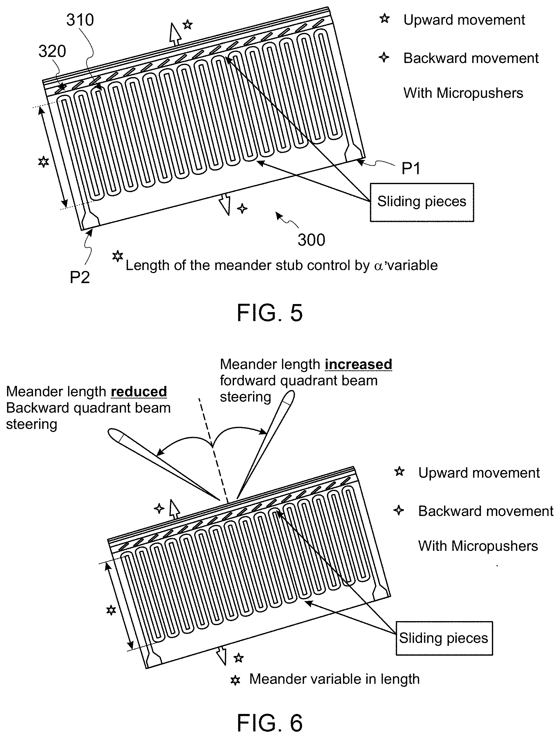 Patent US11777223 Figure 6 – Meandered slotted waveguide for a leaky wave antenna, and a leaky wave antenna