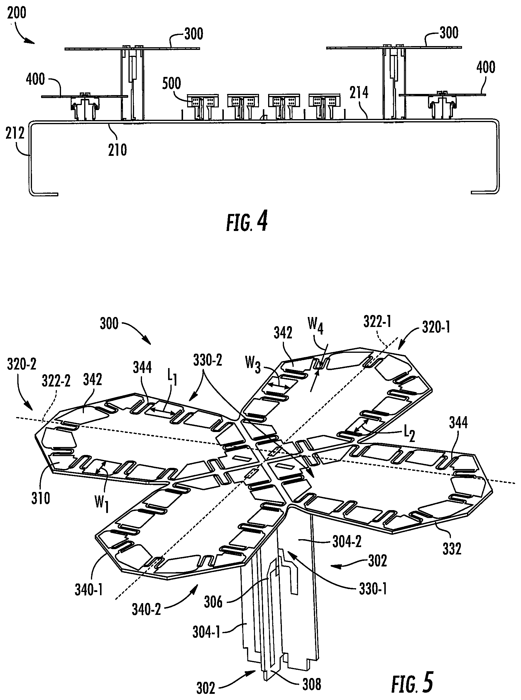Patent US11777229 Figure 4 – Antennas including multi-resonance cross-dipole radiating elements and related radiating elements