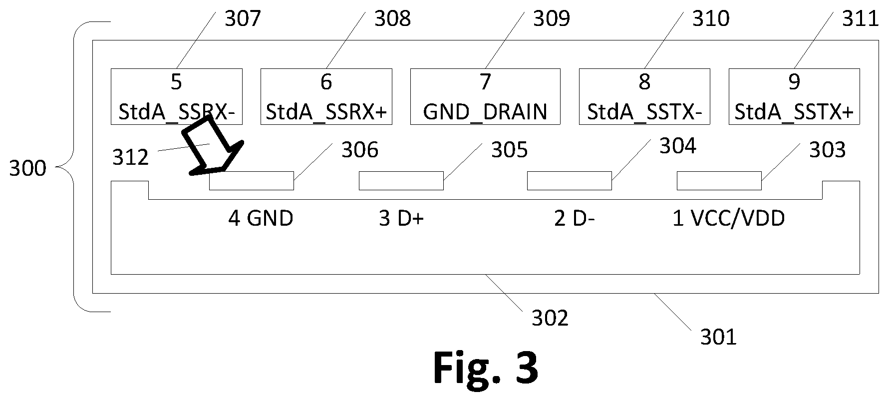 Patent US11777237 Figure 3 – Disconnecting power from external USB connectors of conformable wearable battery packs in the presence of conducting fluids