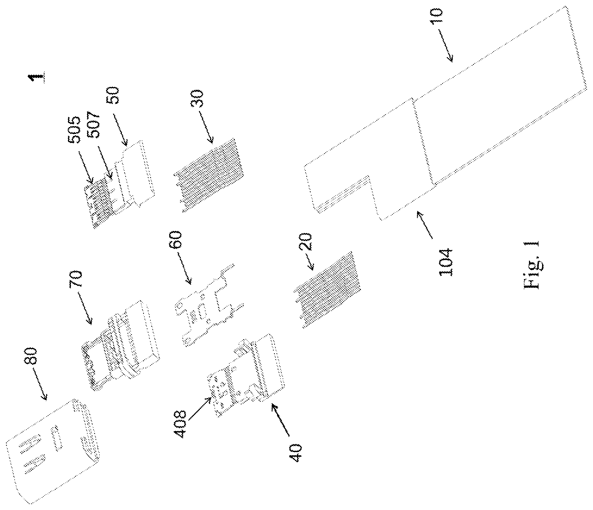 Patent US11777240 Figure 1 – Connector assembly directly connected to a flat cable