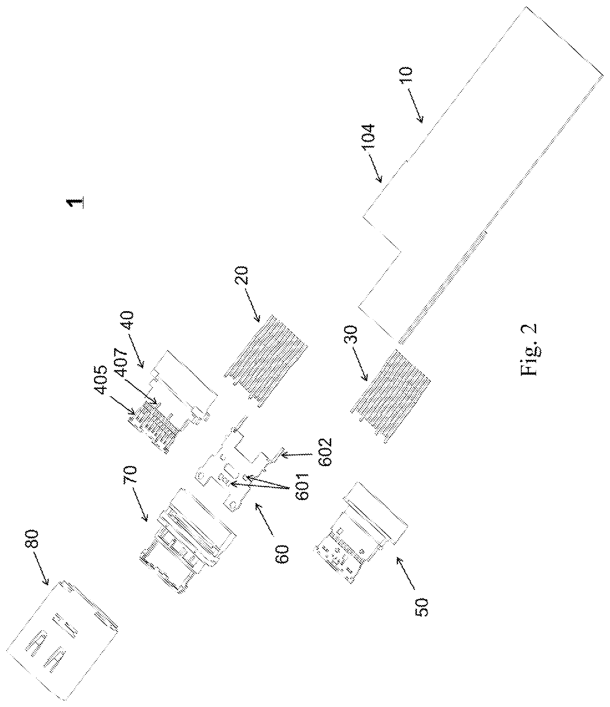 Patent US11777240 Figure 2 – Connector assembly directly connected to a flat cable