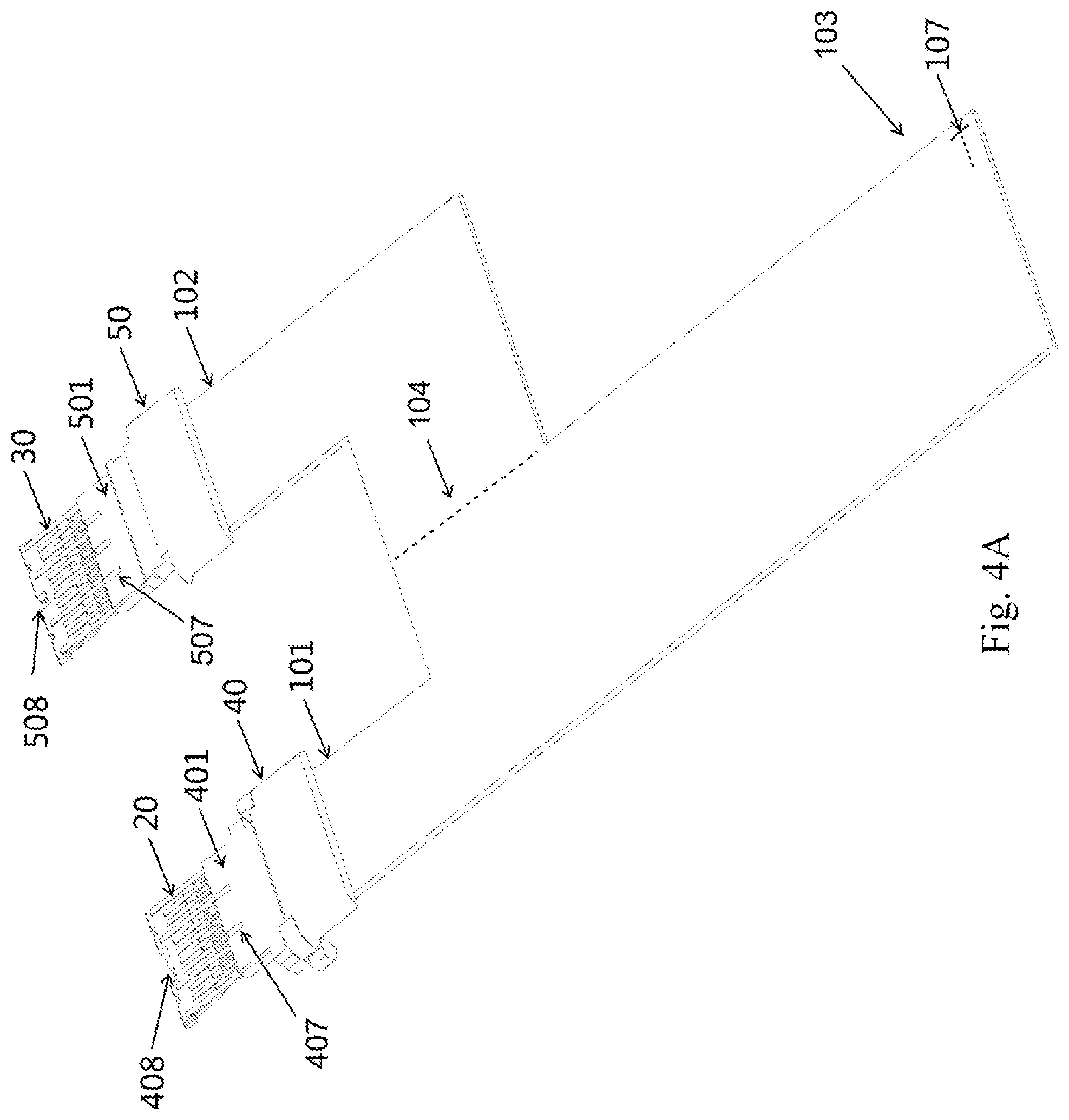 Patent US11777240 Figure 4 – Connector assembly directly connected to a flat cable