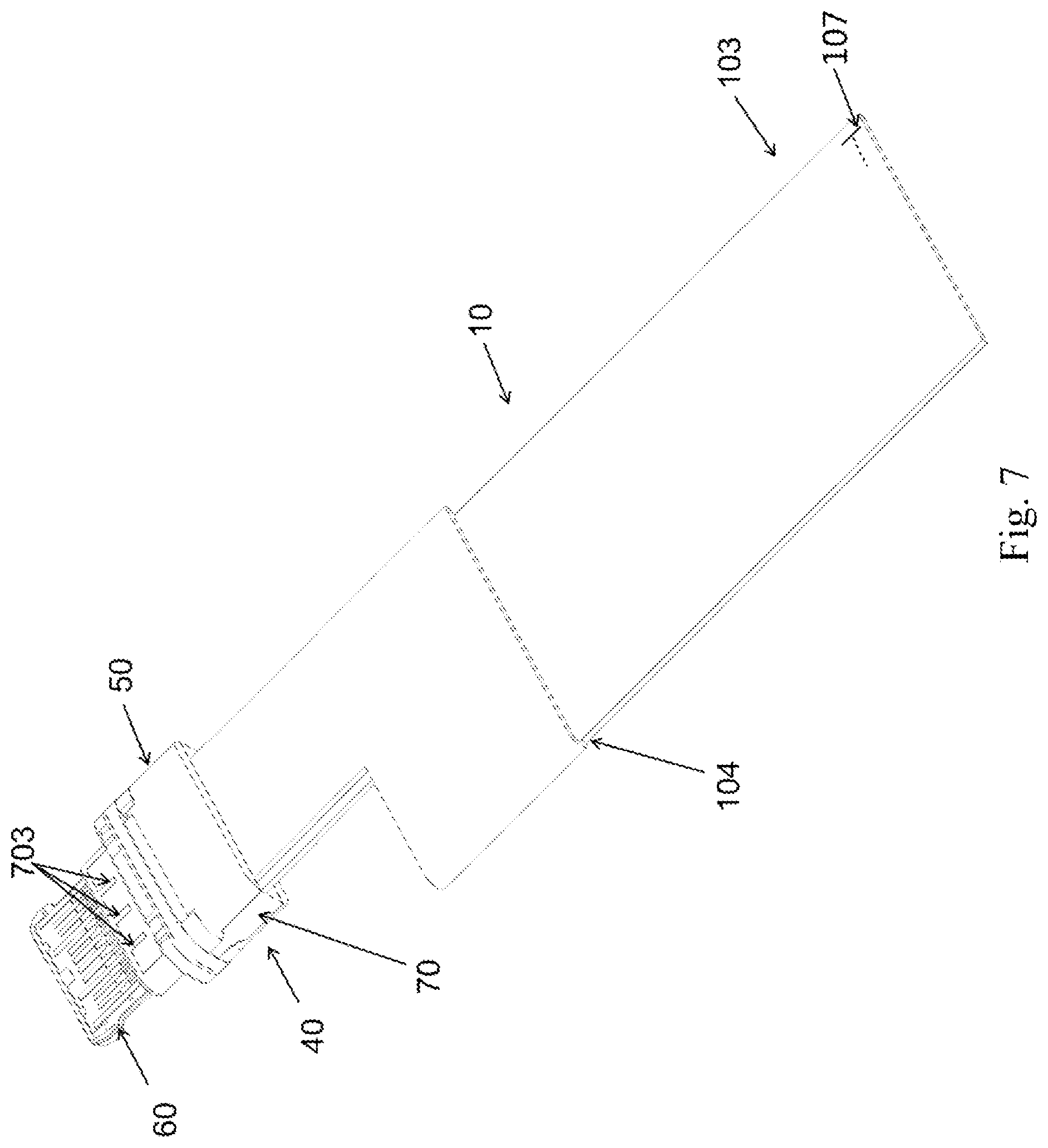 Patent US11777240 Figure 8 – Connector assembly directly connected to a flat cable