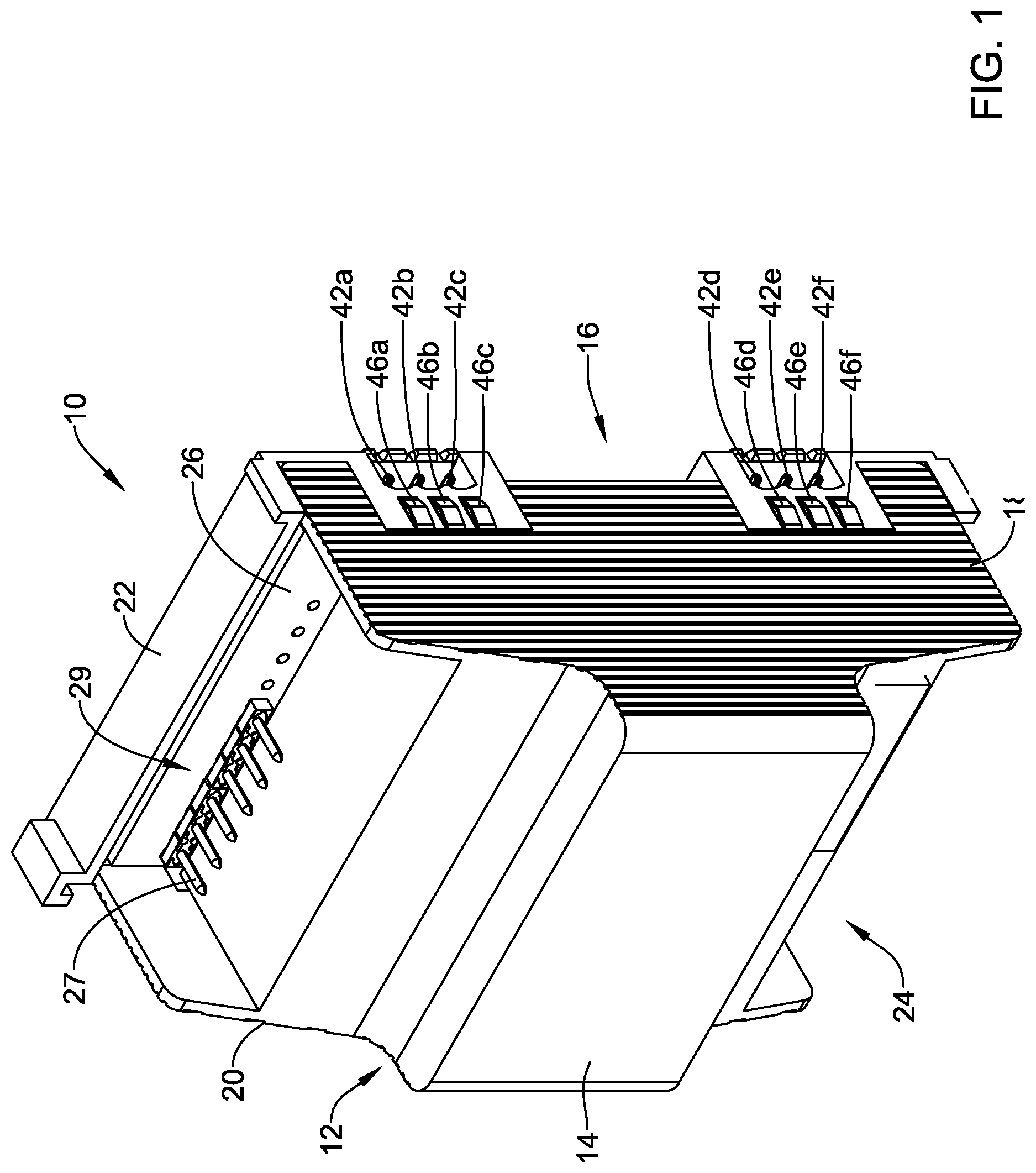 Patent US11777242 Figure 1 – Electrical connector for a controller