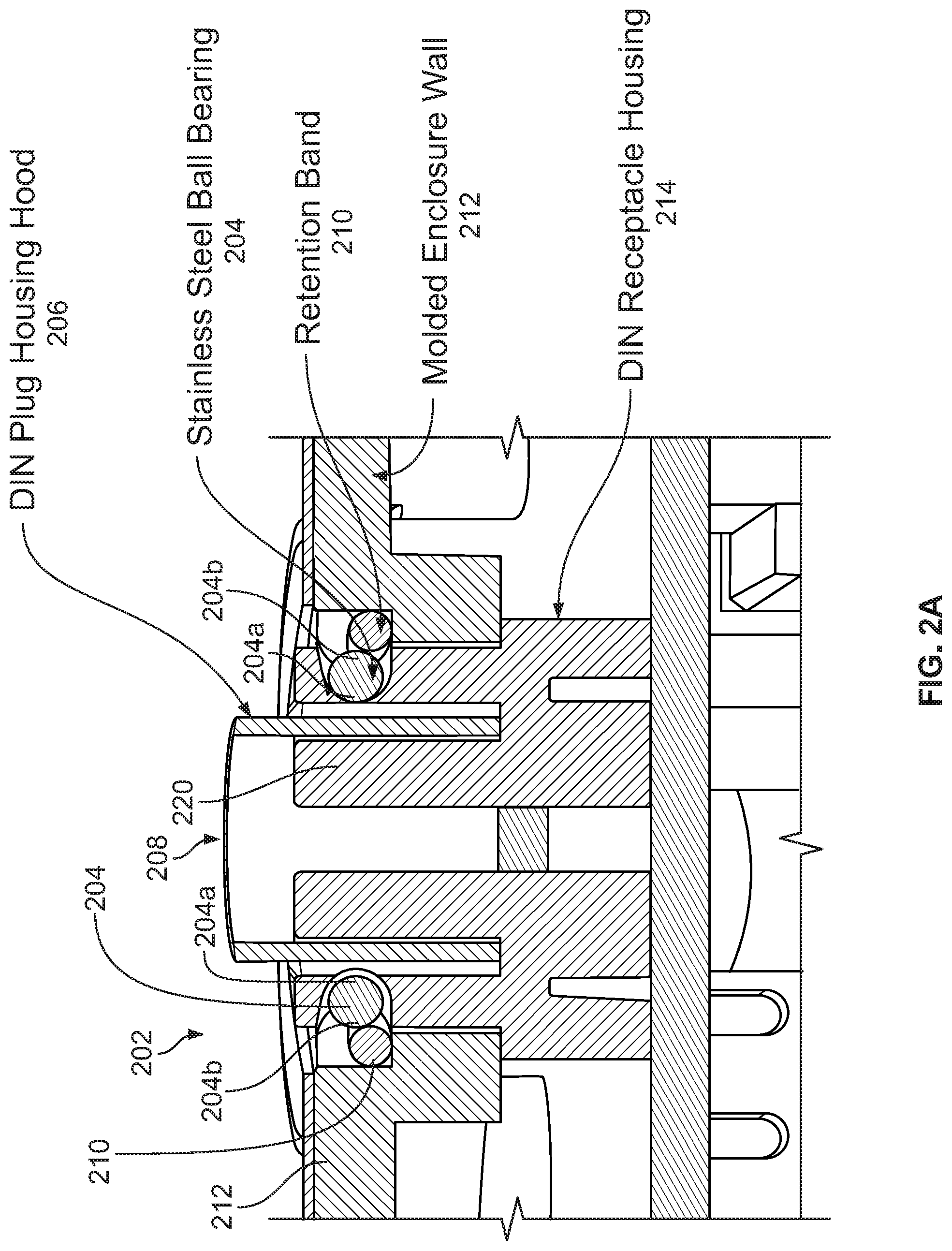 Patent US11777243 Figure 4 – Connector receptacle with improved mating retention and release