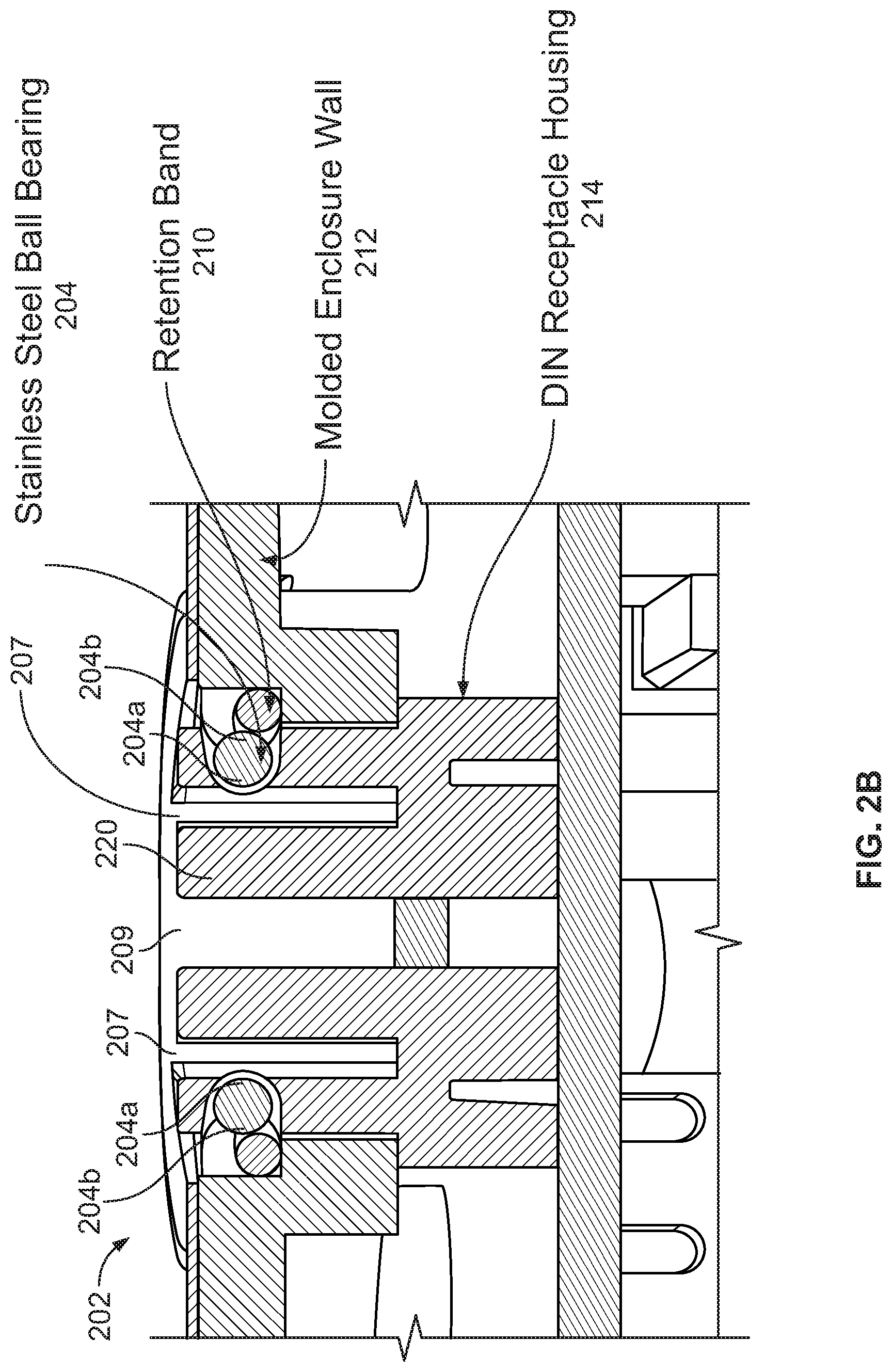Patent US11777243 Figure 5 – Connector receptacle with improved mating retention and release