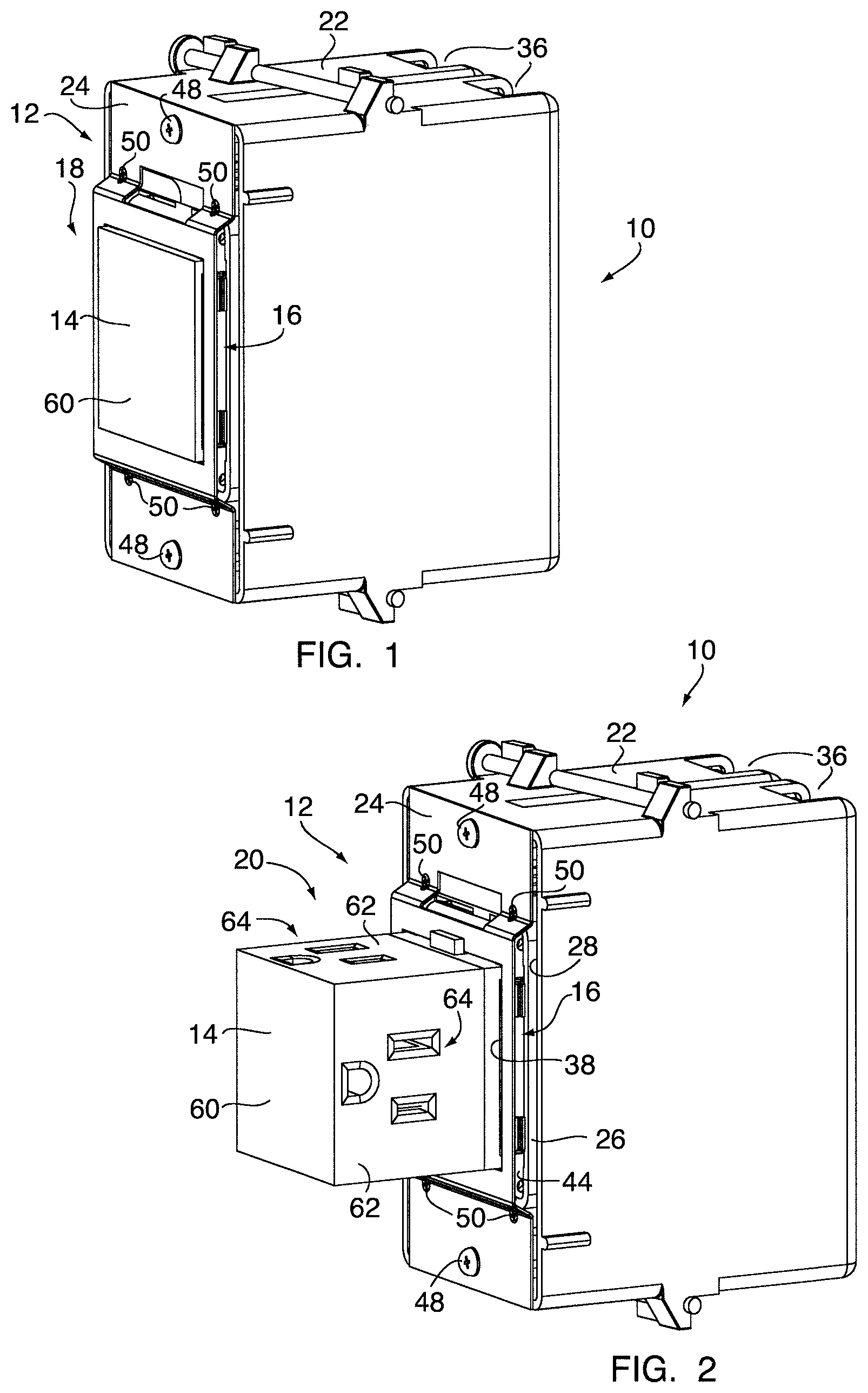 Patent US11777246 Figure 1 – Electrical pop out device